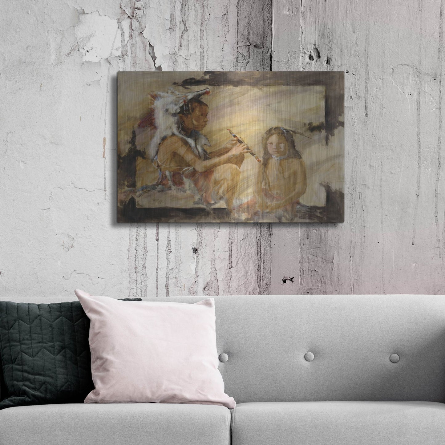 Luxe Metal Art 'J J & Wapila On The Cheyenne' by J. E. Knauf, Metal Wall Art,36x24