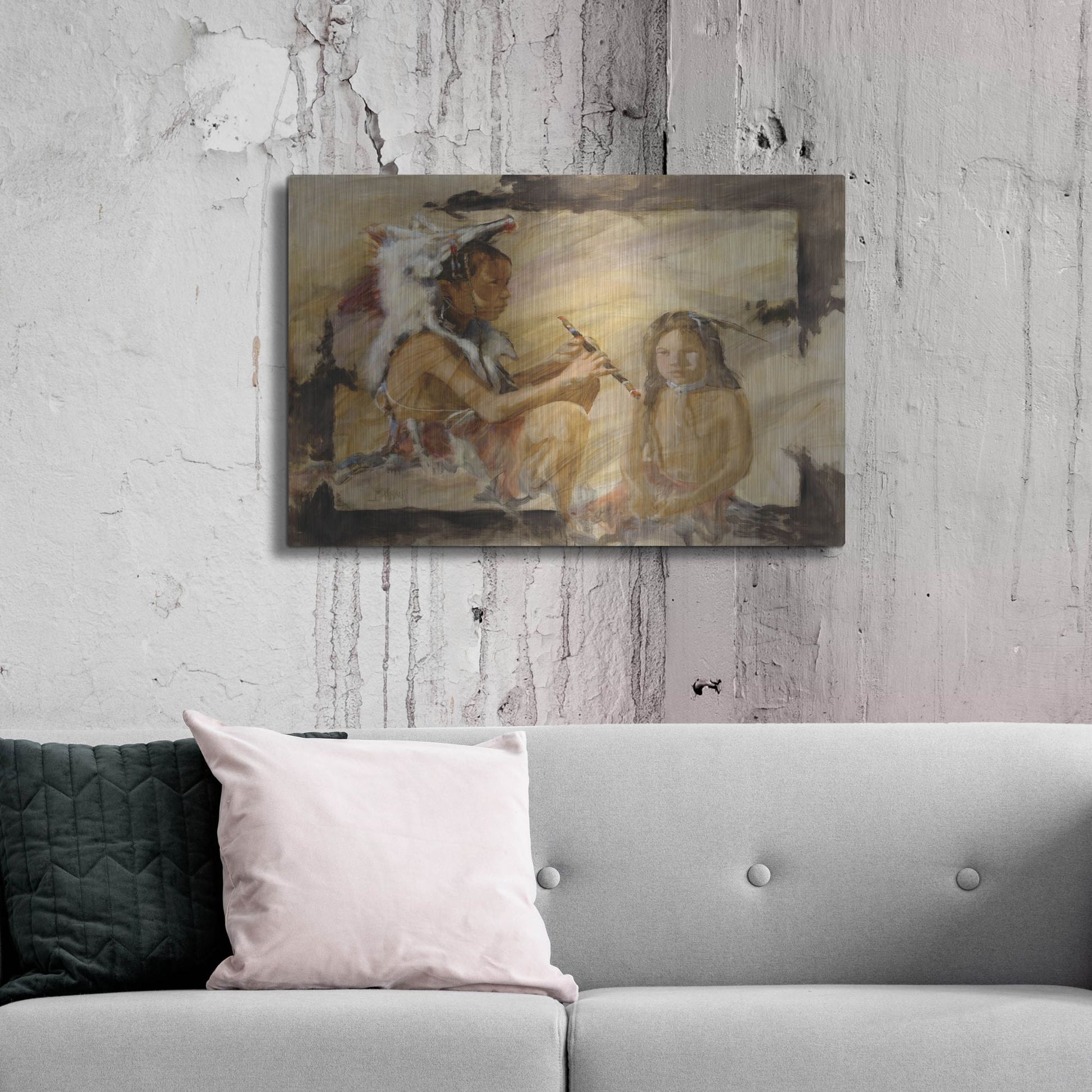 Luxe Metal Art 'J J & Wapila On The Cheyenne' by J. E. Knauf, Metal Wall Art,36x24