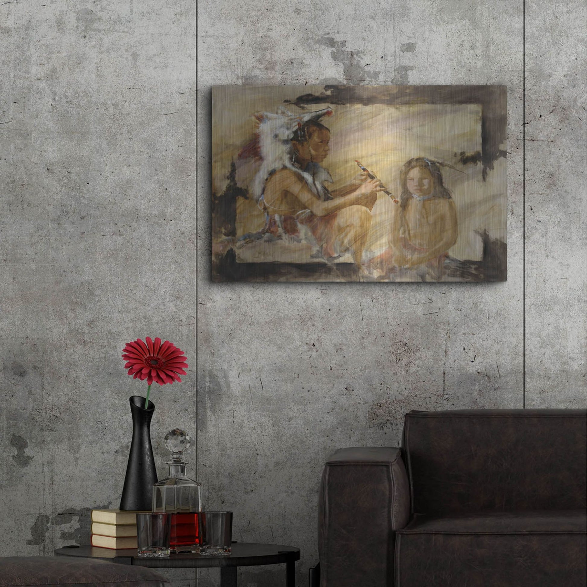 Luxe Metal Art 'J J & Wapila On The Cheyenne' by J. E. Knauf, Metal Wall Art,36x24