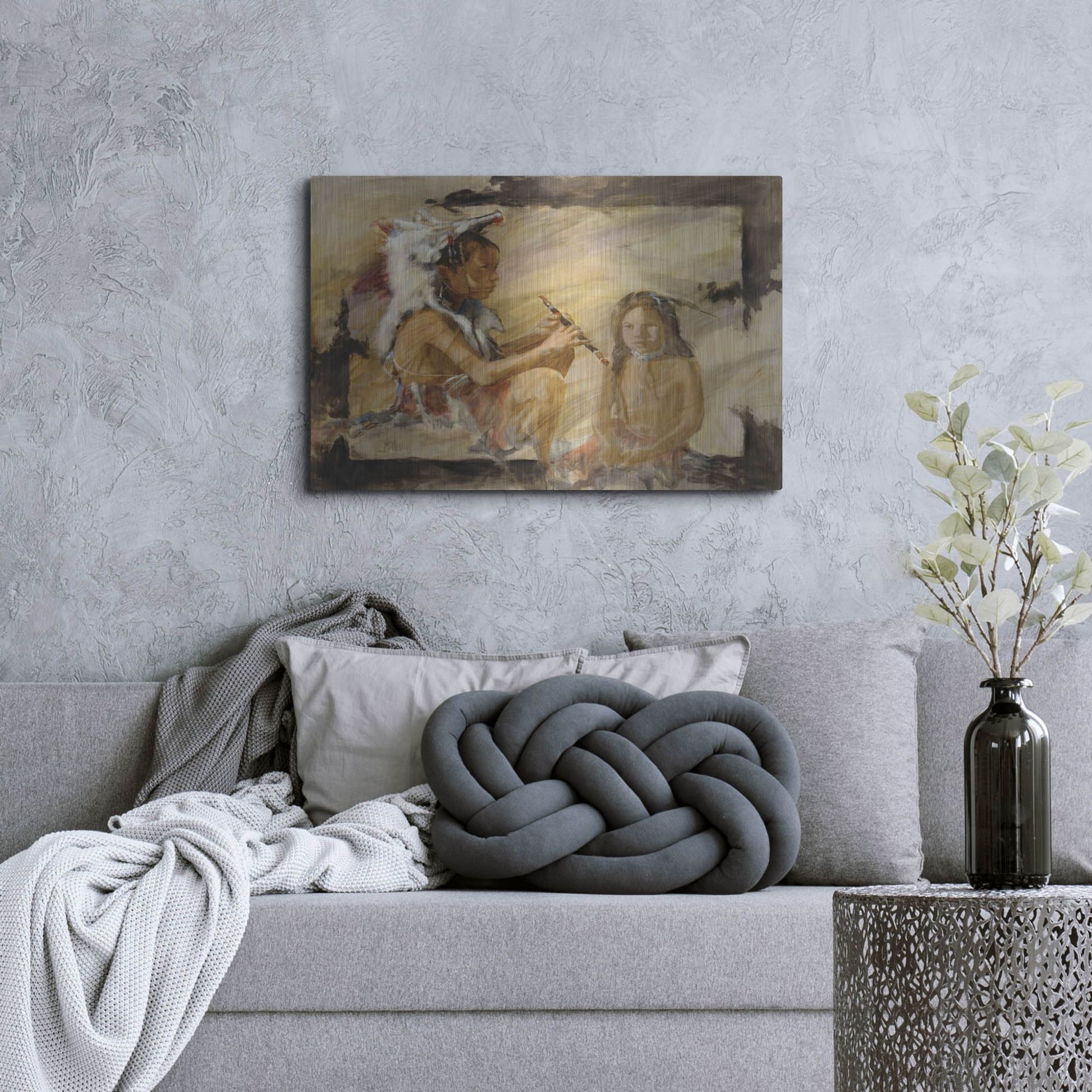 Luxe Metal Art 'J J & Wapila On The Cheyenne' by J. E. Knauf, Metal Wall Art,36x24