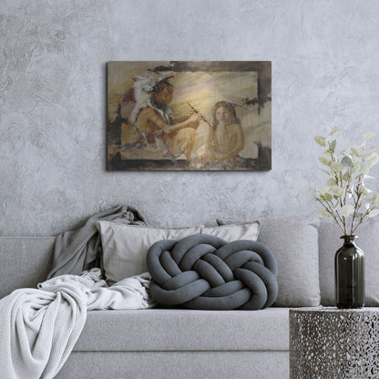 Luxe Metal Art 'J J & Wapila On The Cheyenne' by J. E. Knauf, Metal Wall Art,36x24
