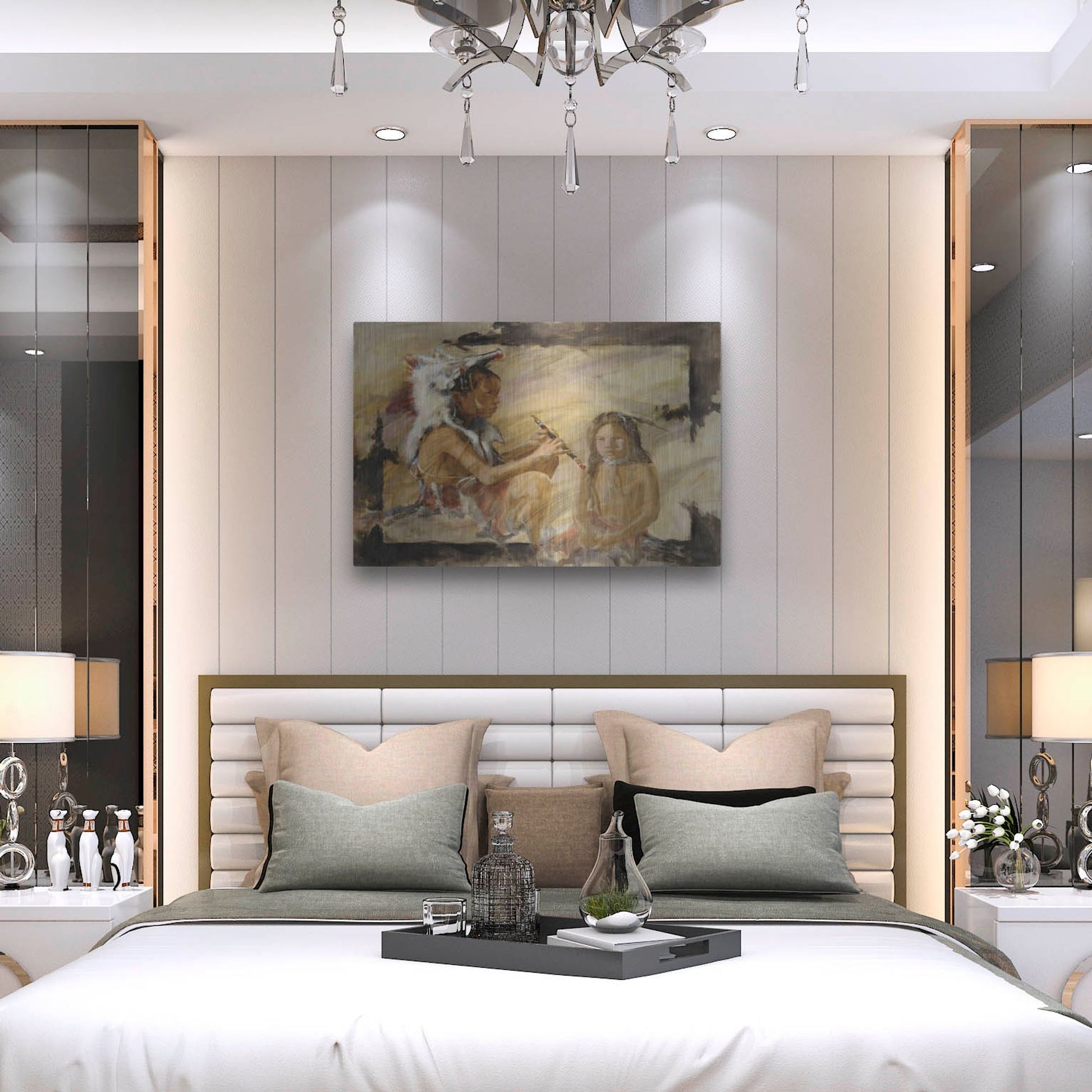 Luxe Metal Art 'J J & Wapila On The Cheyenne' by J. E. Knauf, Metal Wall Art,36x24