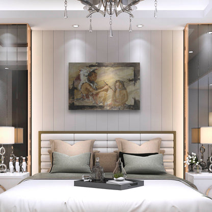 Luxe Metal Art 'J J & Wapila On The Cheyenne' by J. E. Knauf, Metal Wall Art,36x24