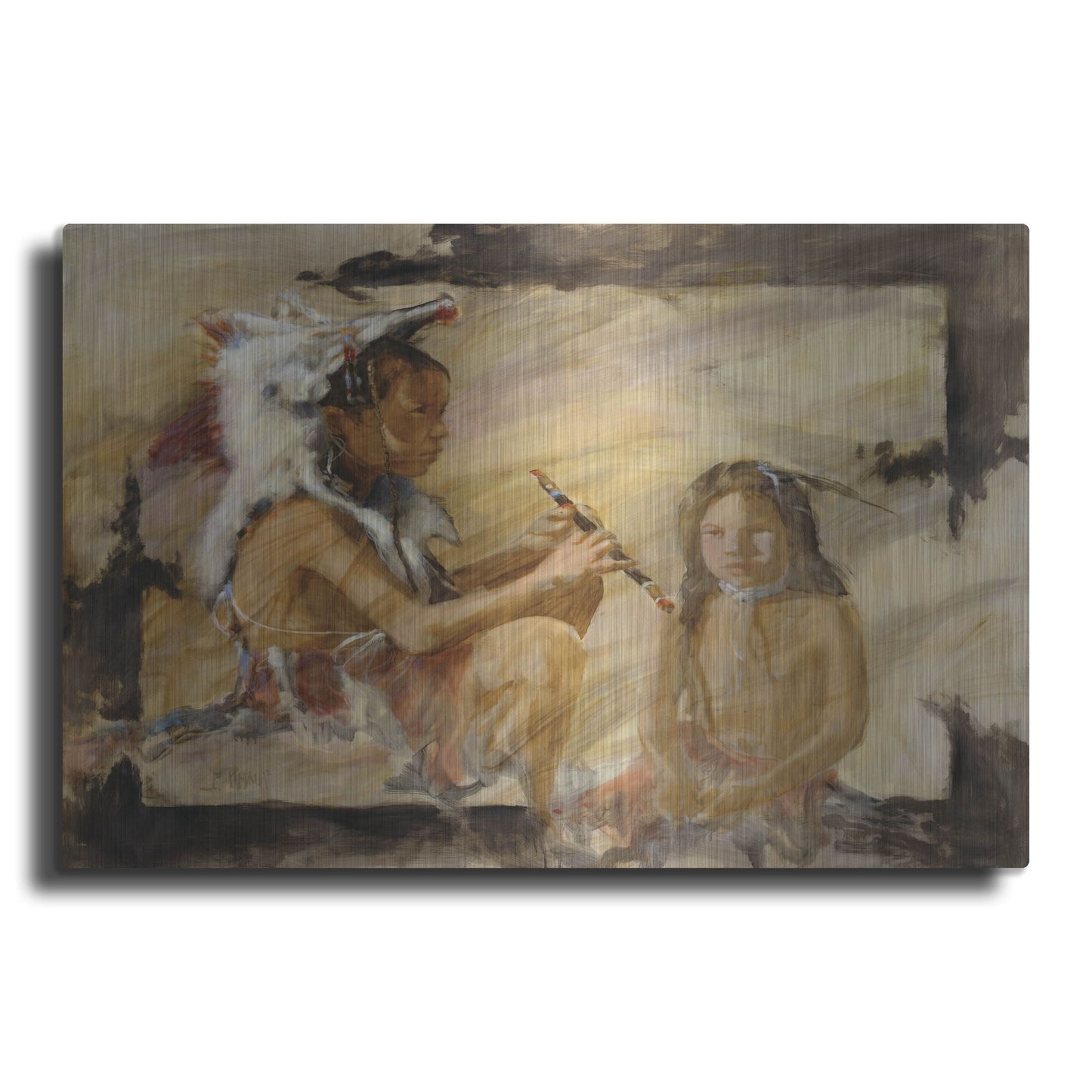 Luxe Metal Art 'J J & Wapila On The Cheyenne' by J. E. Knauf, Metal Wall Art