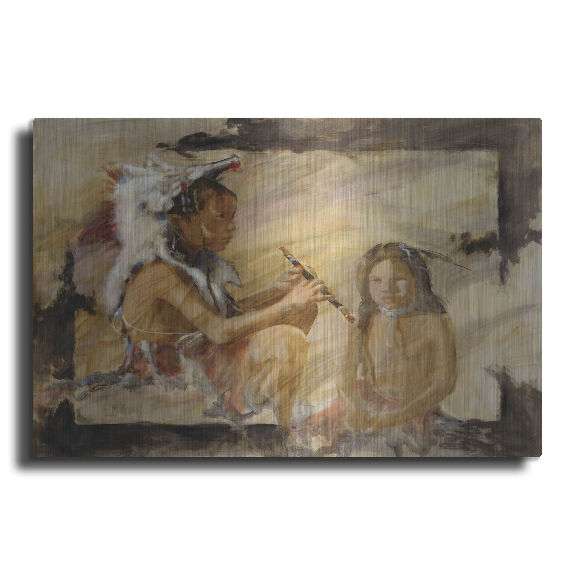 Luxe Metal Art 'J J & Wapila On The Cheyenne' by J. E. Knauf, Metal Wall Art