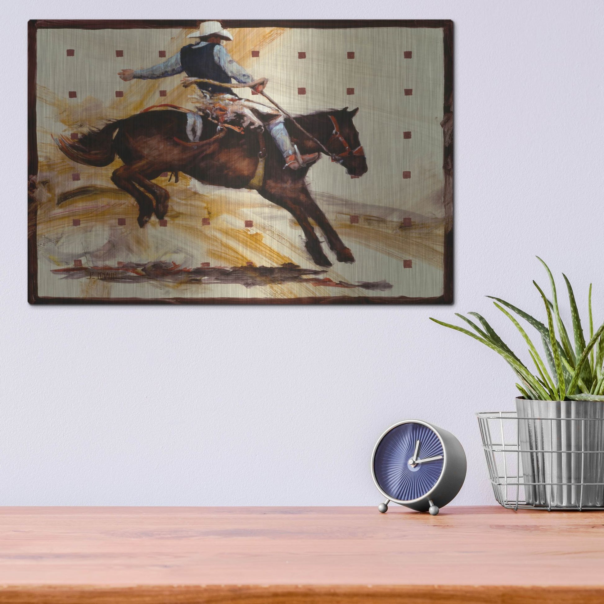 Luxe Metal Art 'Jumpin Jack' by J. E. Knauf, Metal Wall Art,16x12