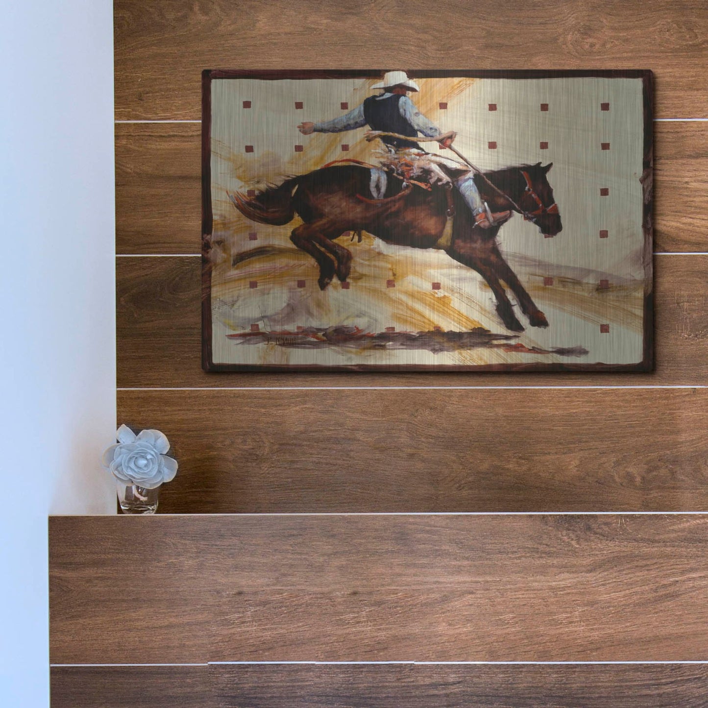 Luxe Metal Art 'Jumpin Jack' by J. E. Knauf, Metal Wall Art,16x12