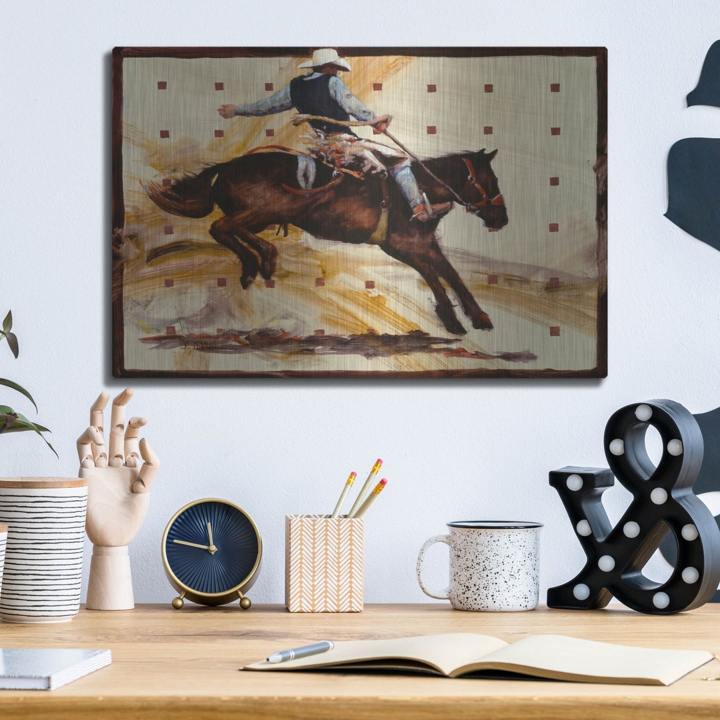 Luxe Metal Art 'Jumpin Jack' by J. E. Knauf, Metal Wall Art,16x12