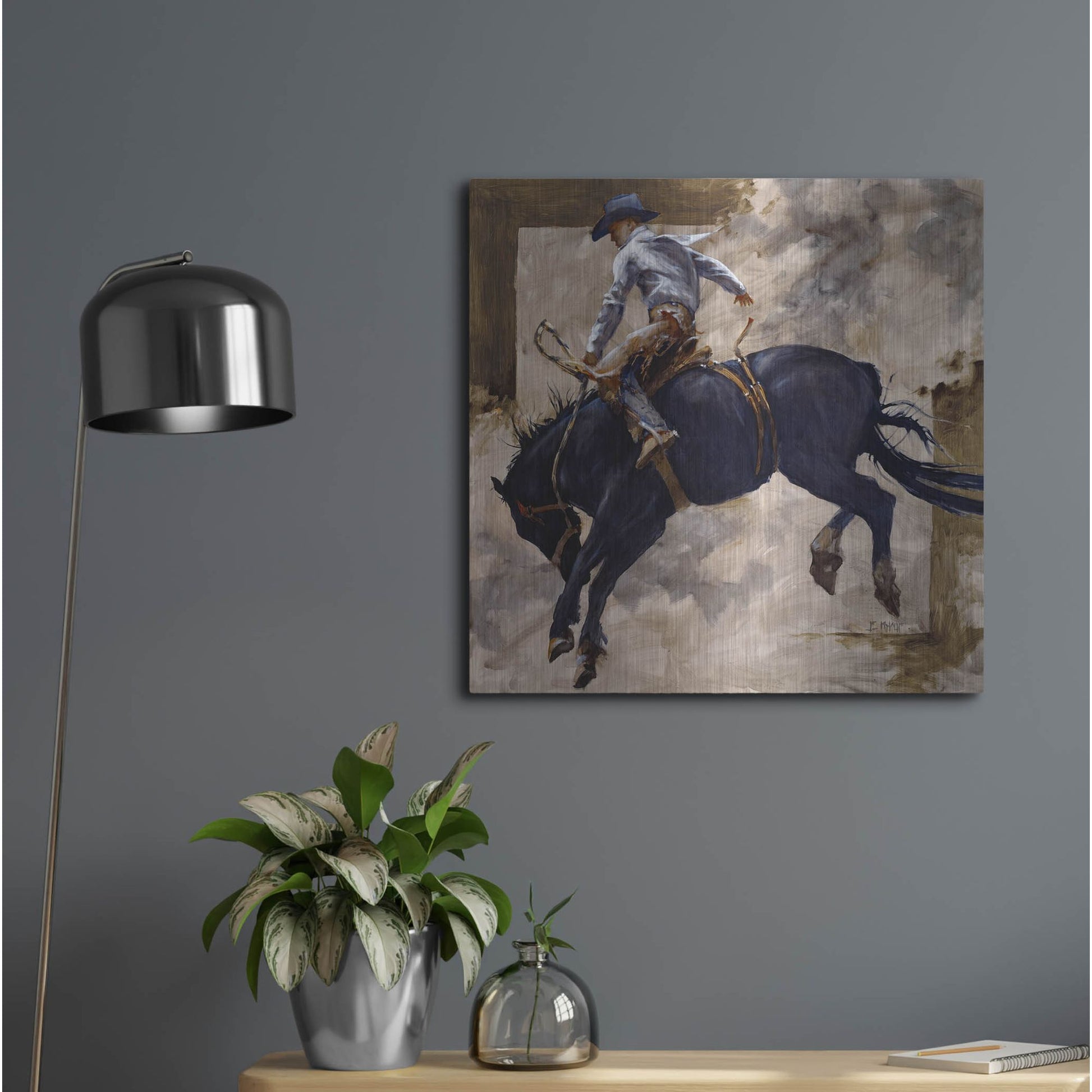 Luxe Metal Art 'Blackie' by J. E. Knauf, Metal Wall Art,24x24