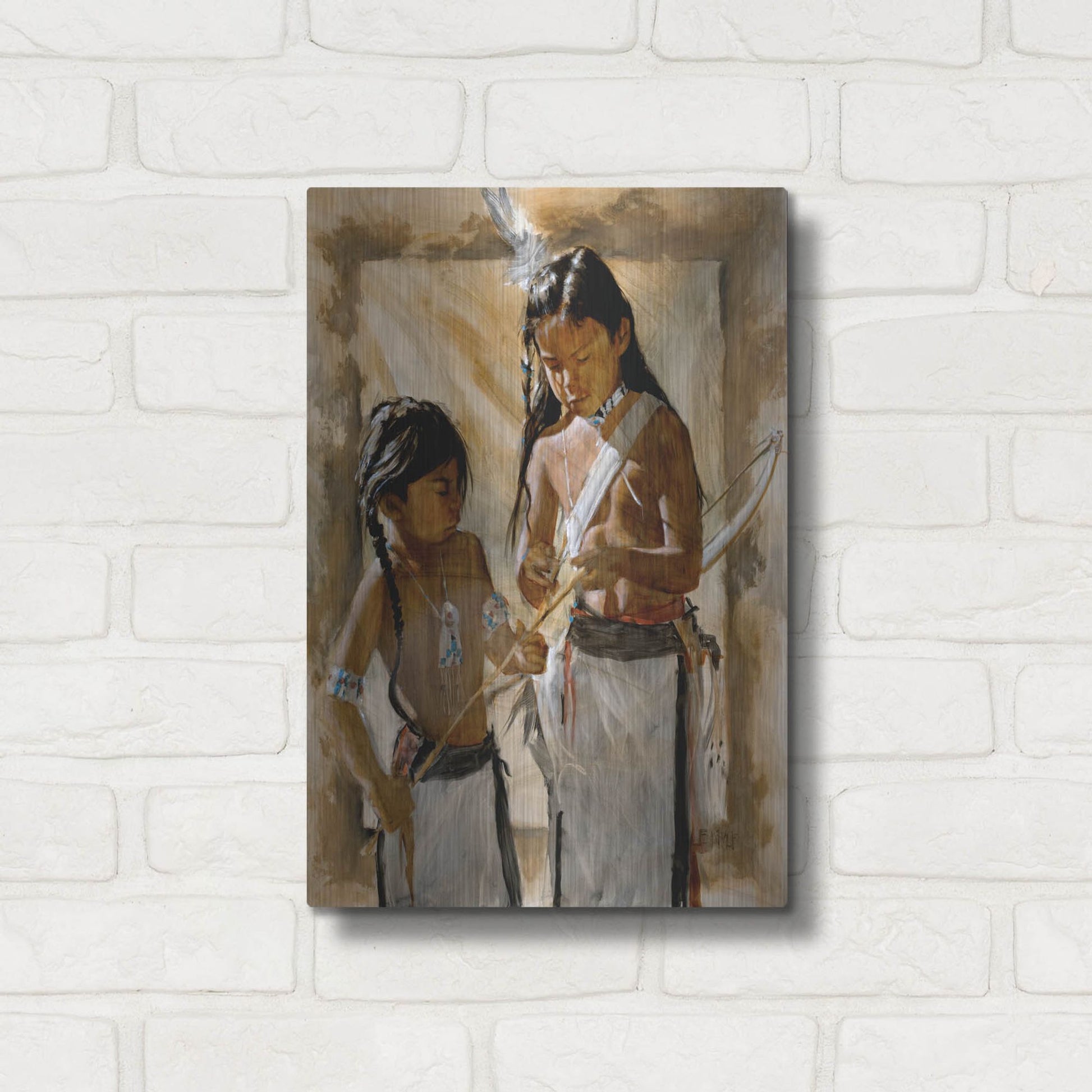 Luxe Metal Art 'Little Brothers' by J. E. Knauf, Metal Wall Art,12x16