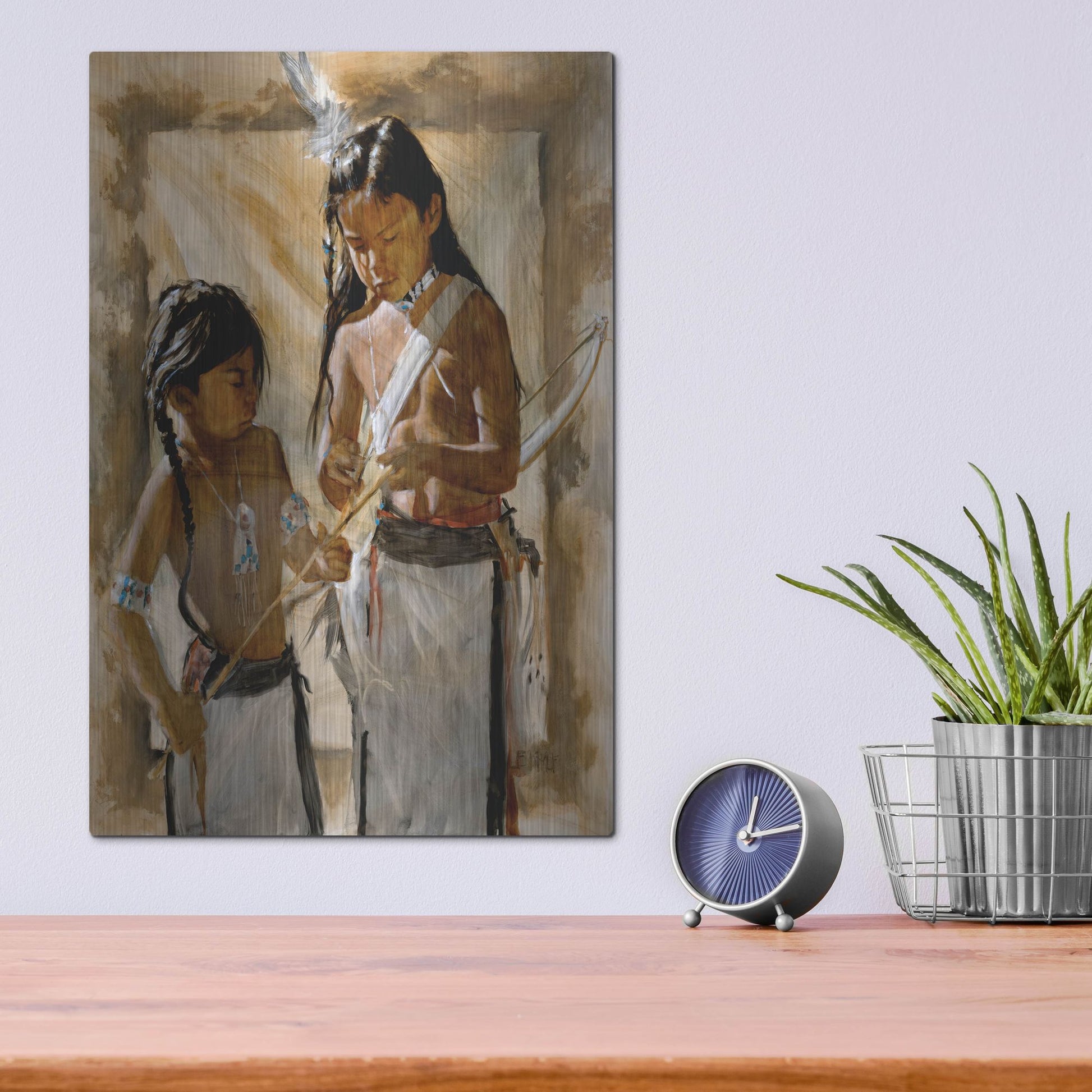 Luxe Metal Art 'Little Brothers' by J. E. Knauf, Metal Wall Art,12x16