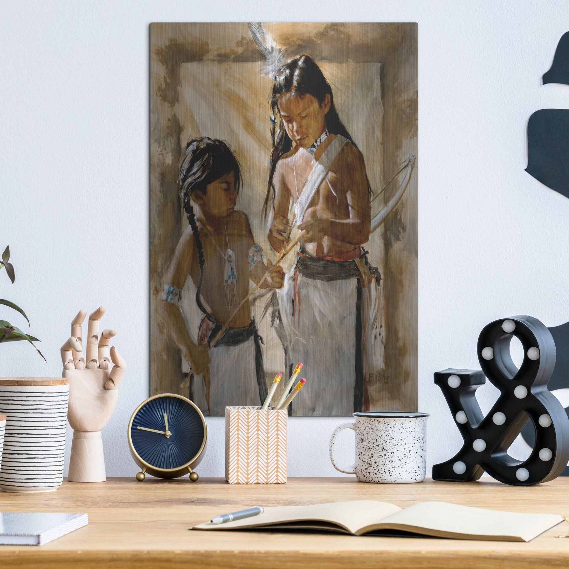 Luxe Metal Art 'Little Brothers' by J. E. Knauf, Metal Wall Art,12x16