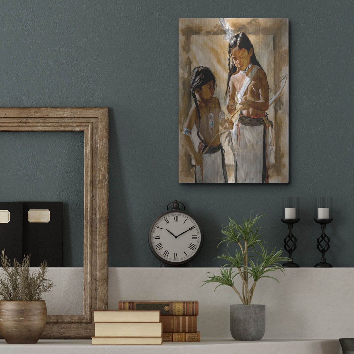 Luxe Metal Art 'Little Brothers' by J. E. Knauf, Metal Wall Art,12x16