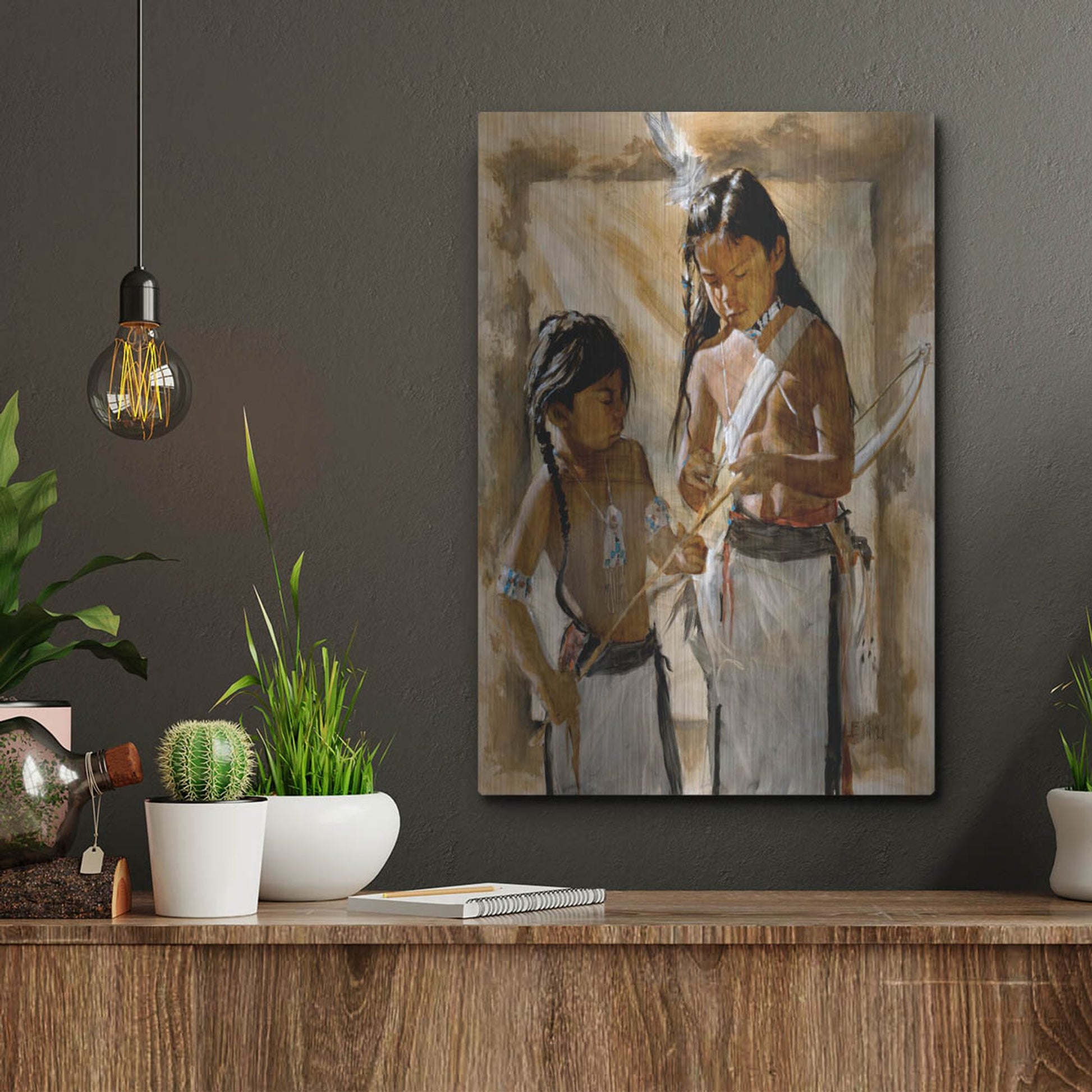 Luxe Metal Art 'Little Brothers' by J. E. Knauf, Metal Wall Art,12x16