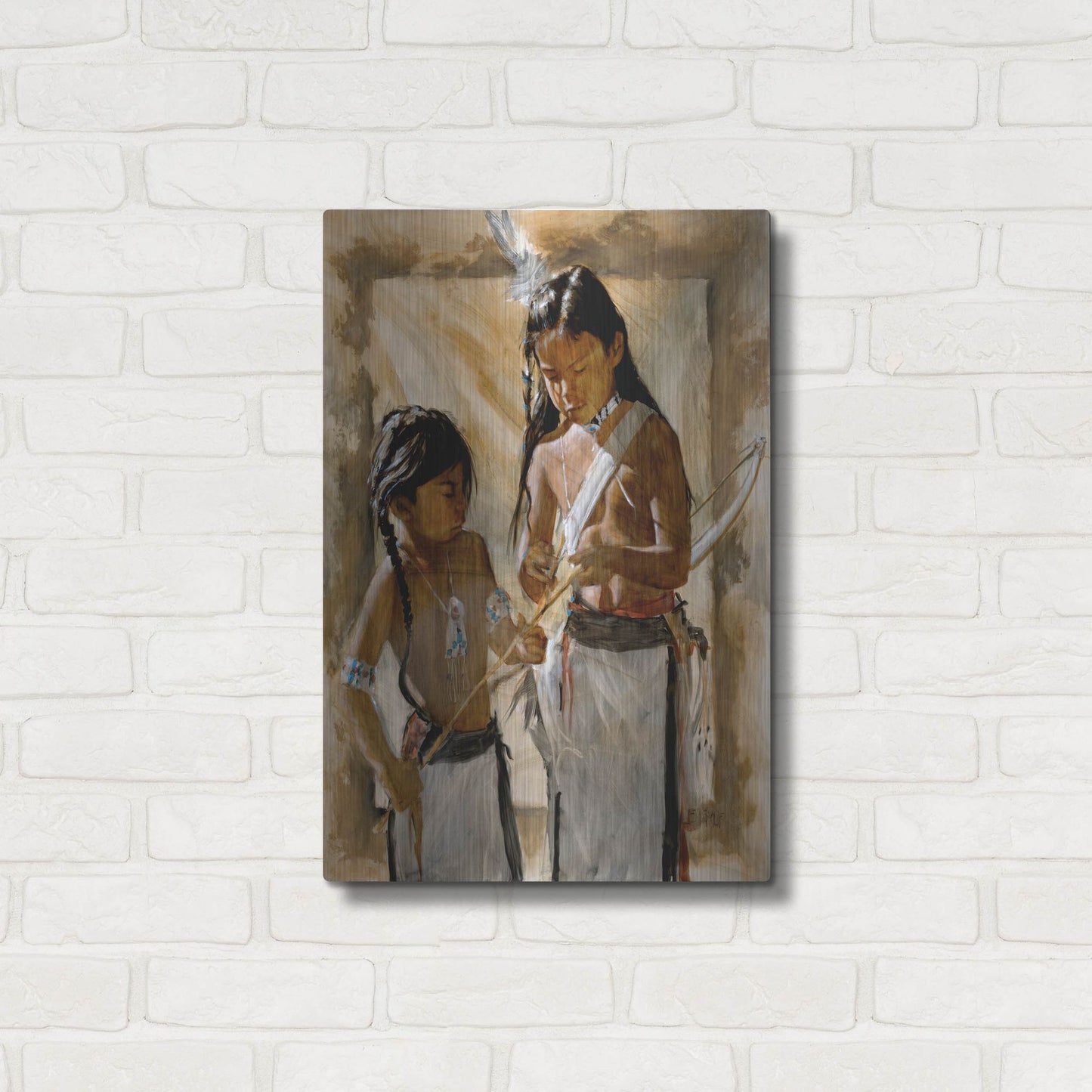 Luxe Metal Art 'Little Brothers' by J. E. Knauf, Metal Wall Art,16x24