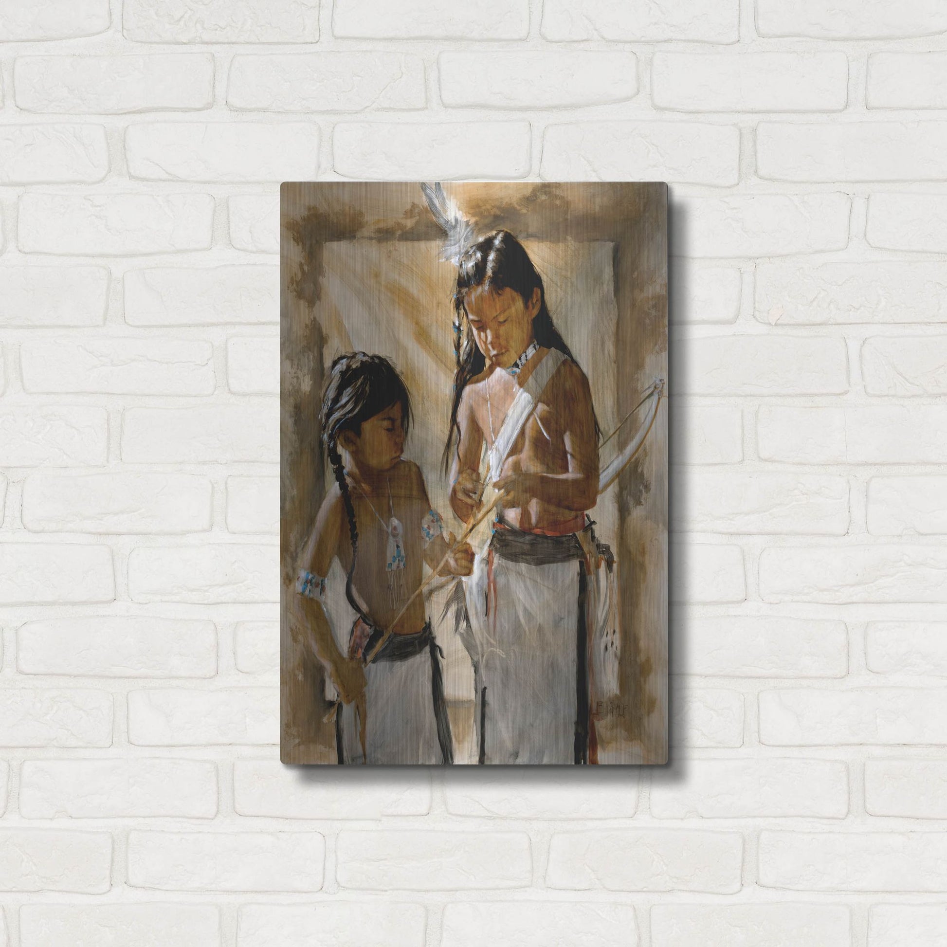 Luxe Metal Art 'Little Brothers' by J. E. Knauf, Metal Wall Art,16x24