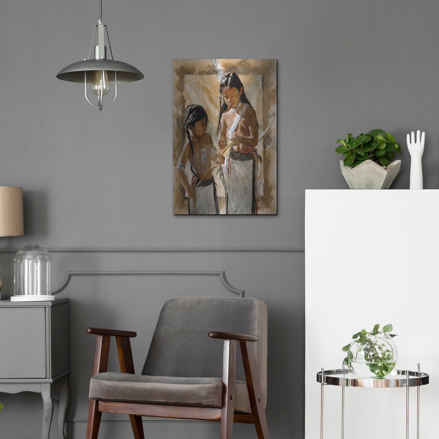 Luxe Metal Art 'Little Brothers' by J. E. Knauf, Metal Wall Art,16x24