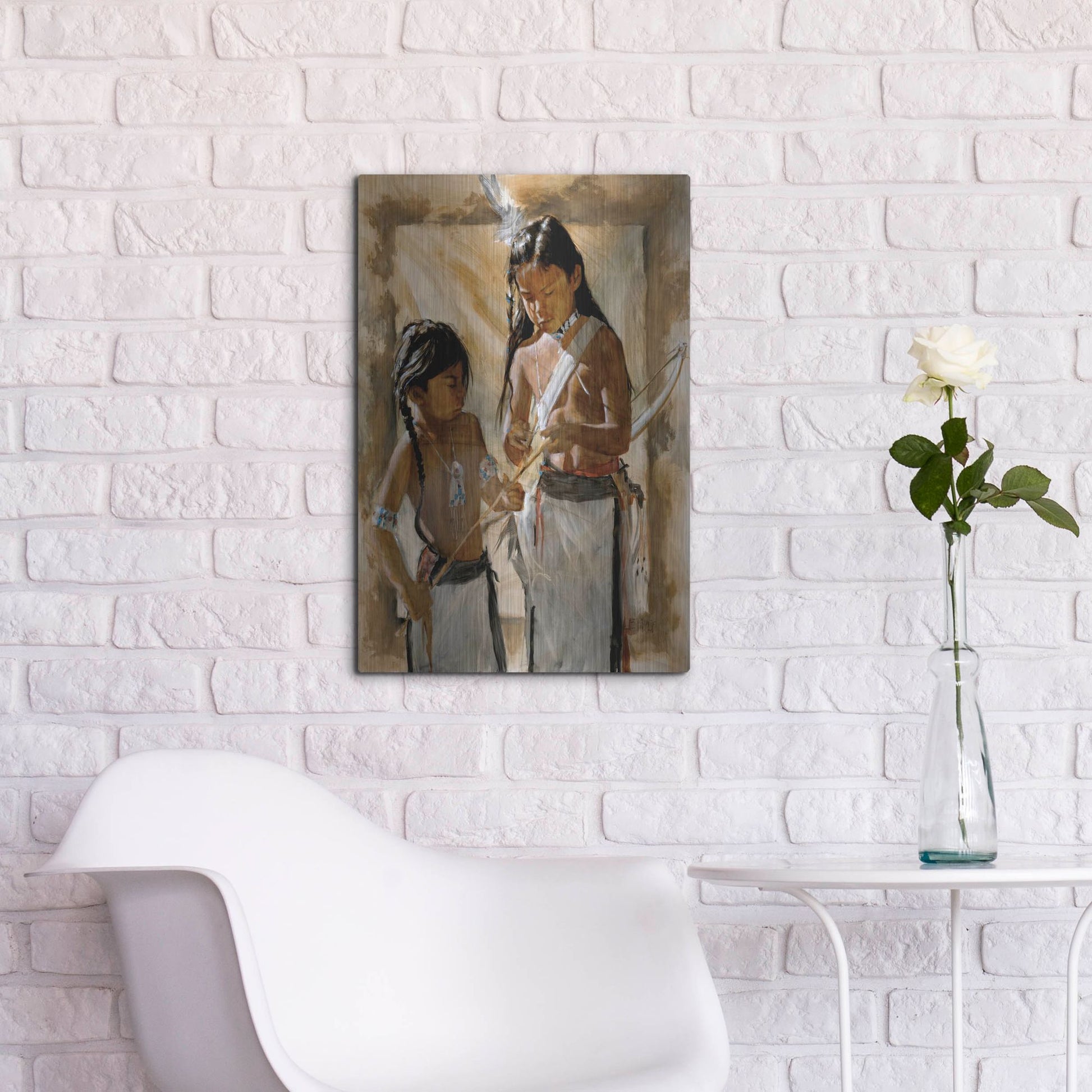 Luxe Metal Art 'Little Brothers' by J. E. Knauf, Metal Wall Art,16x24