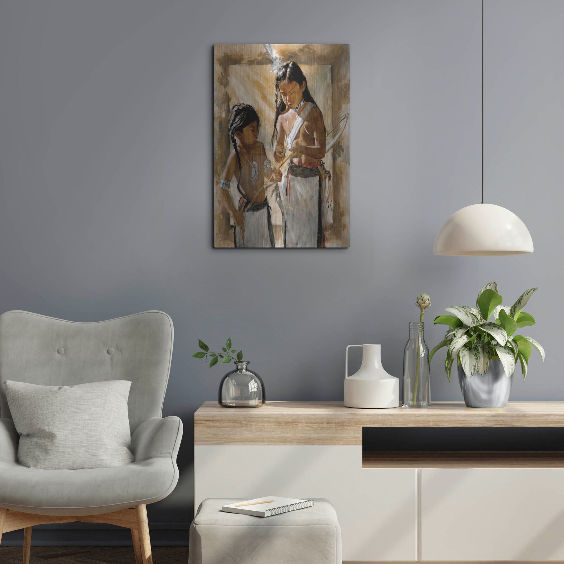 Luxe Metal Art 'Little Brothers' by J. E. Knauf, Metal Wall Art,16x24