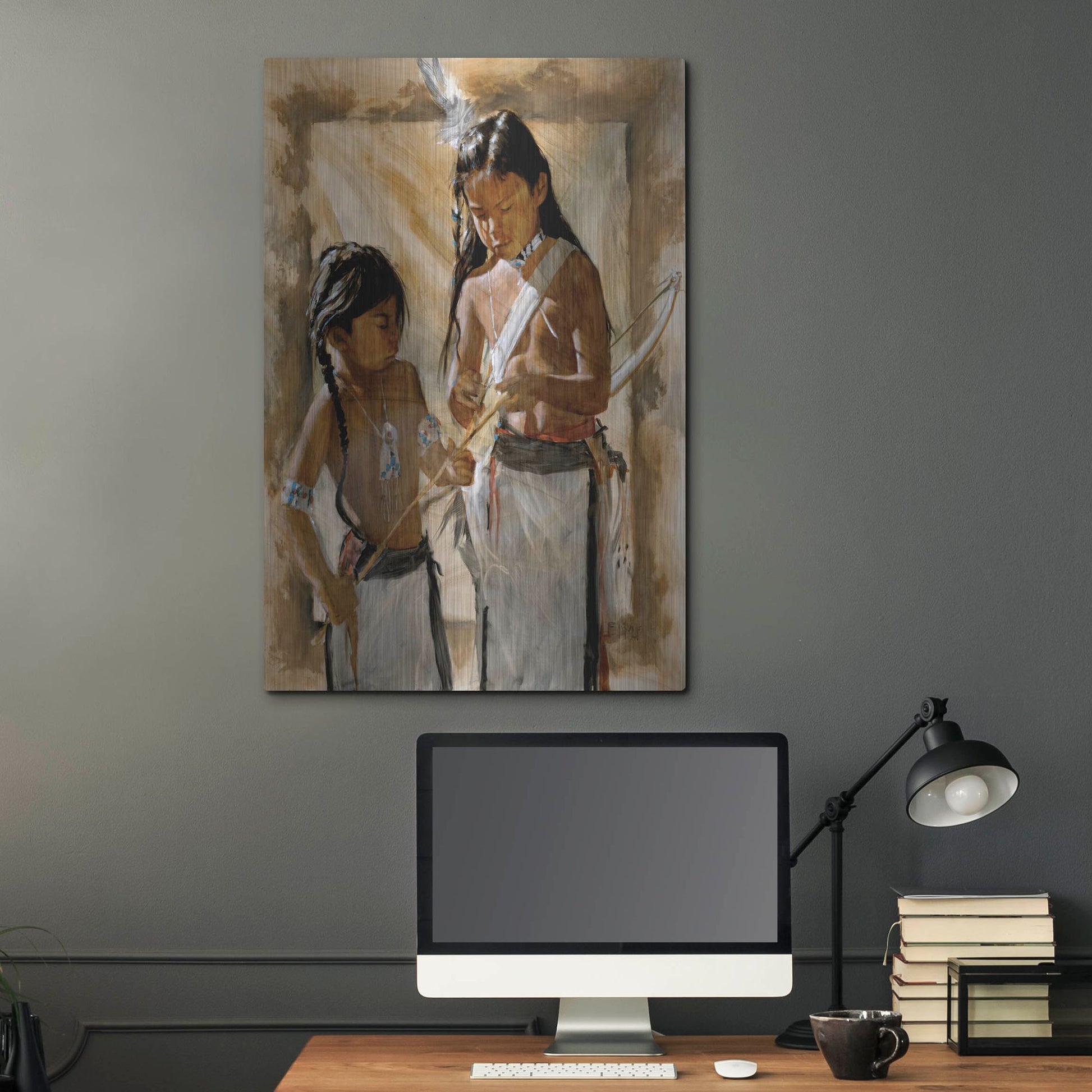 Luxe Metal Art 'Little Brothers' by J. E. Knauf, Metal Wall Art,24x36