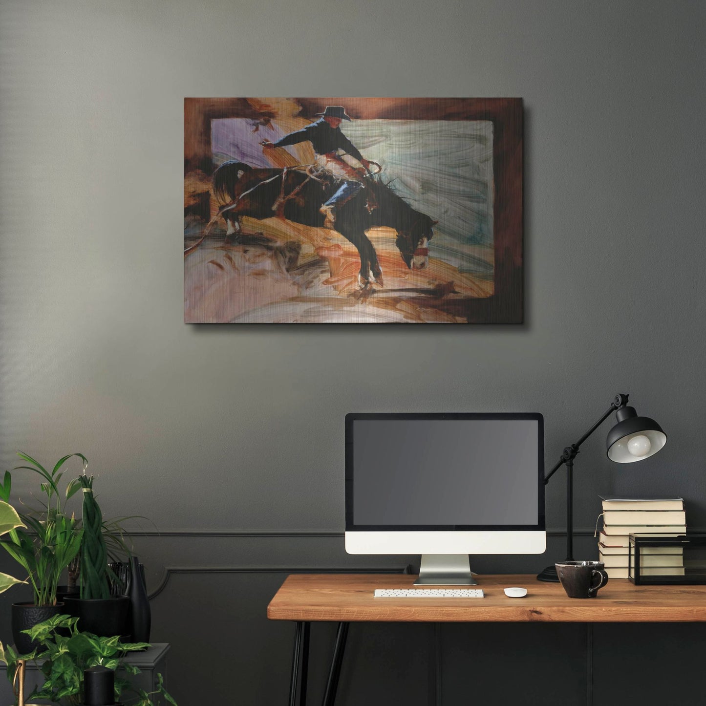 Luxe Metal Art 'Just Ridin'' by J. E. Knauf, Metal Wall Art,36x24