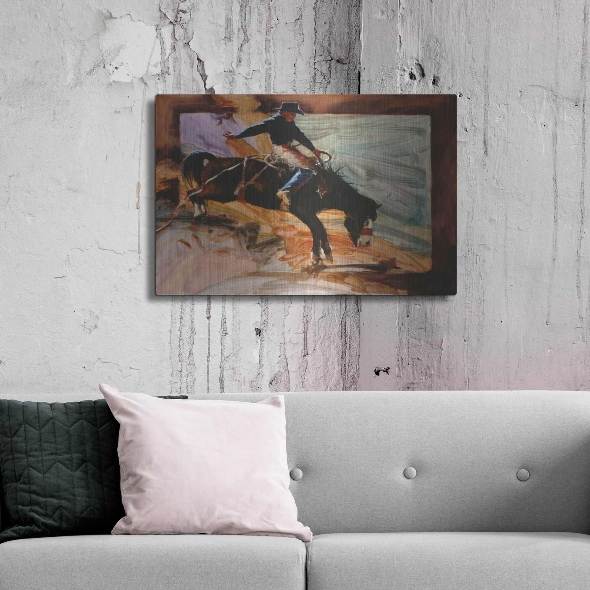 Luxe Metal Art 'Just Ridin'' by J. E. Knauf, Metal Wall Art,36x24