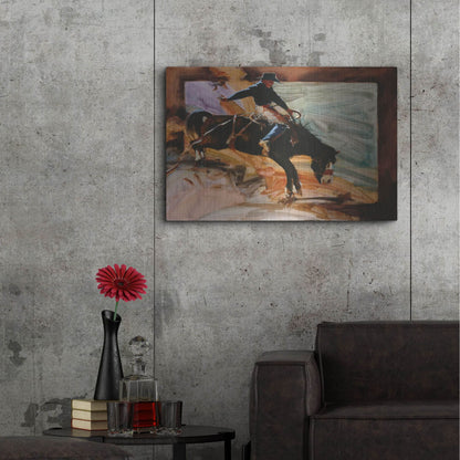 Luxe Metal Art 'Just Ridin'' by J. E. Knauf, Metal Wall Art,36x24