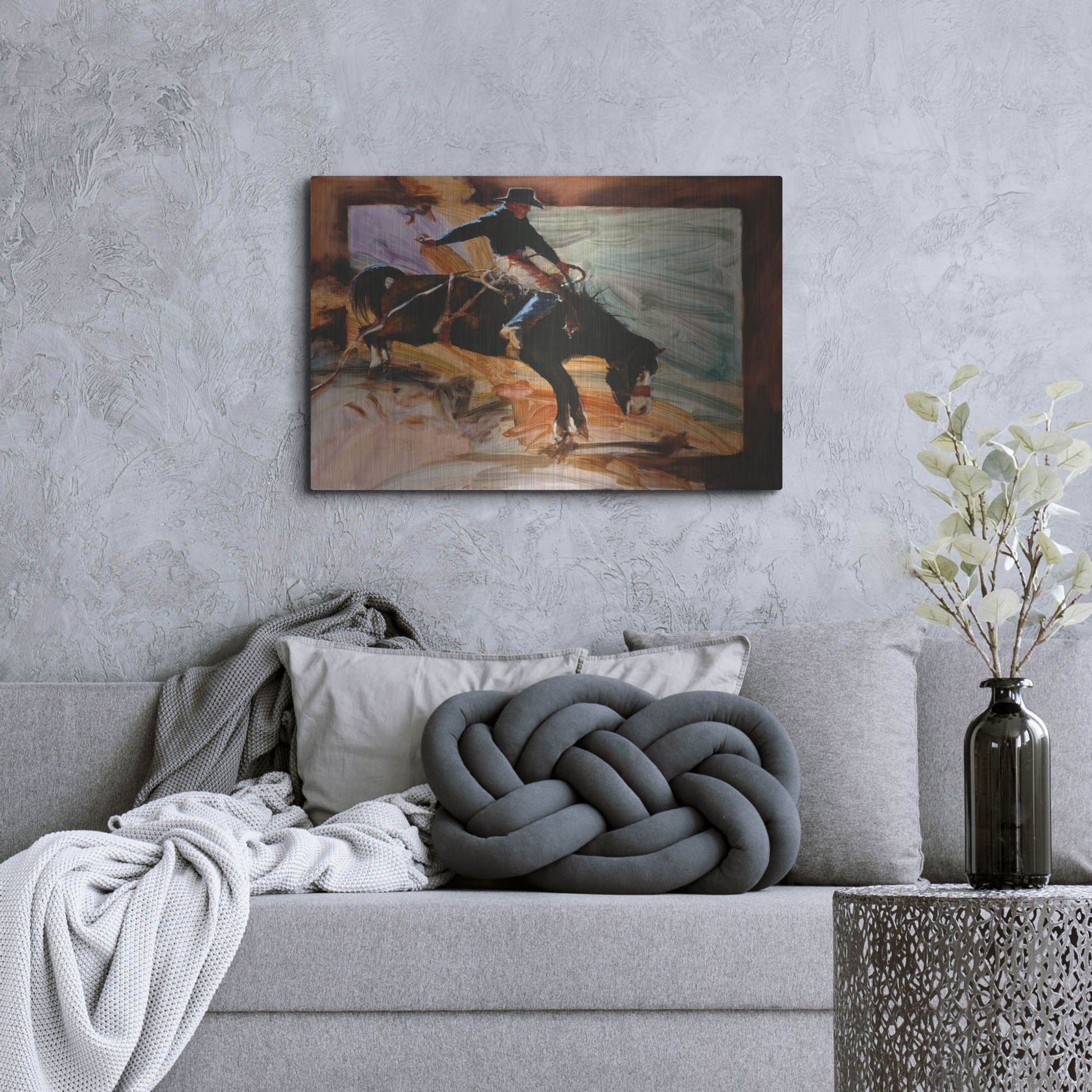 Luxe Metal Art 'Just Ridin'' by J. E. Knauf, Metal Wall Art,36x24