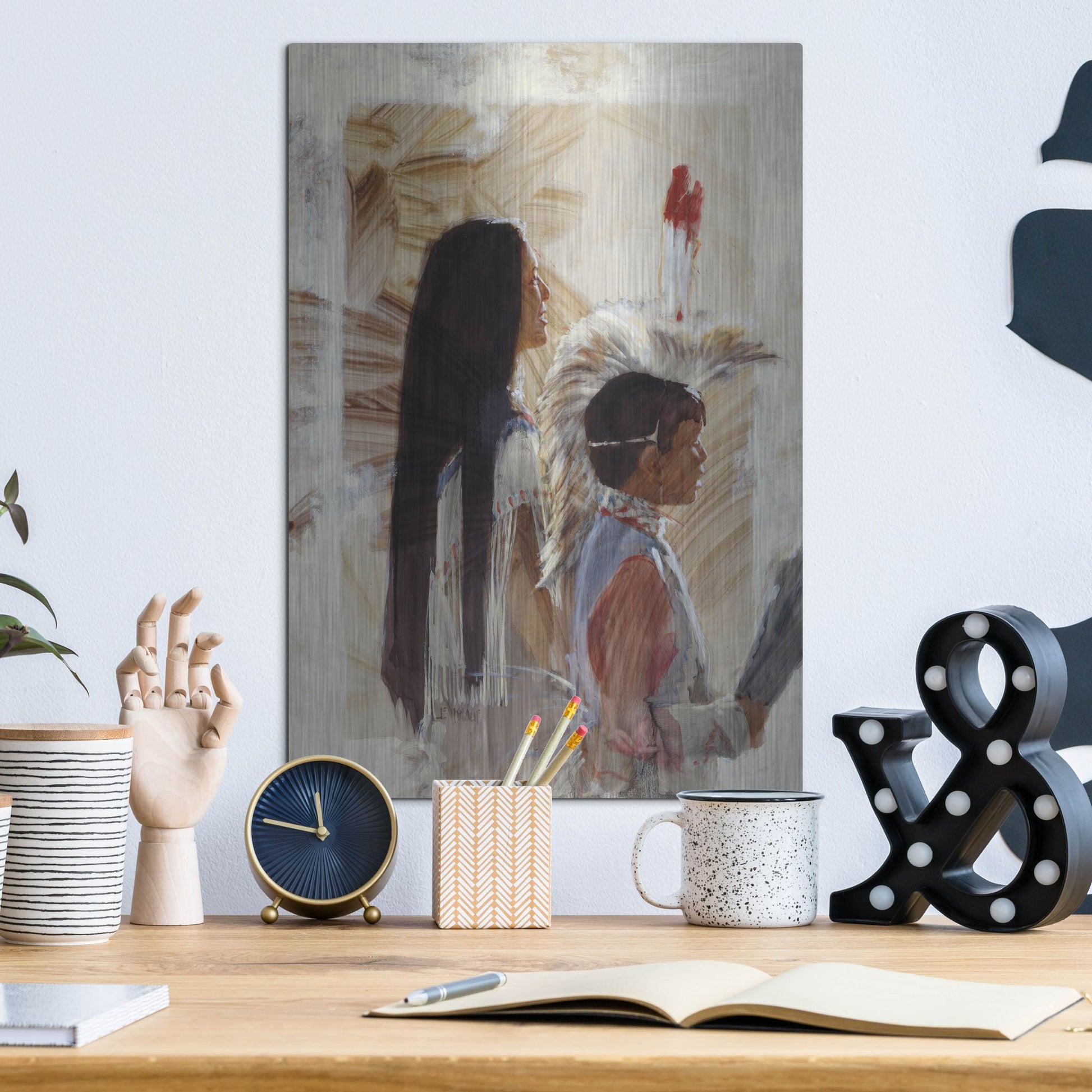 Luxe Metal Art 'At Papago' by J. E. Knauf, Metal Wall Art,12x16