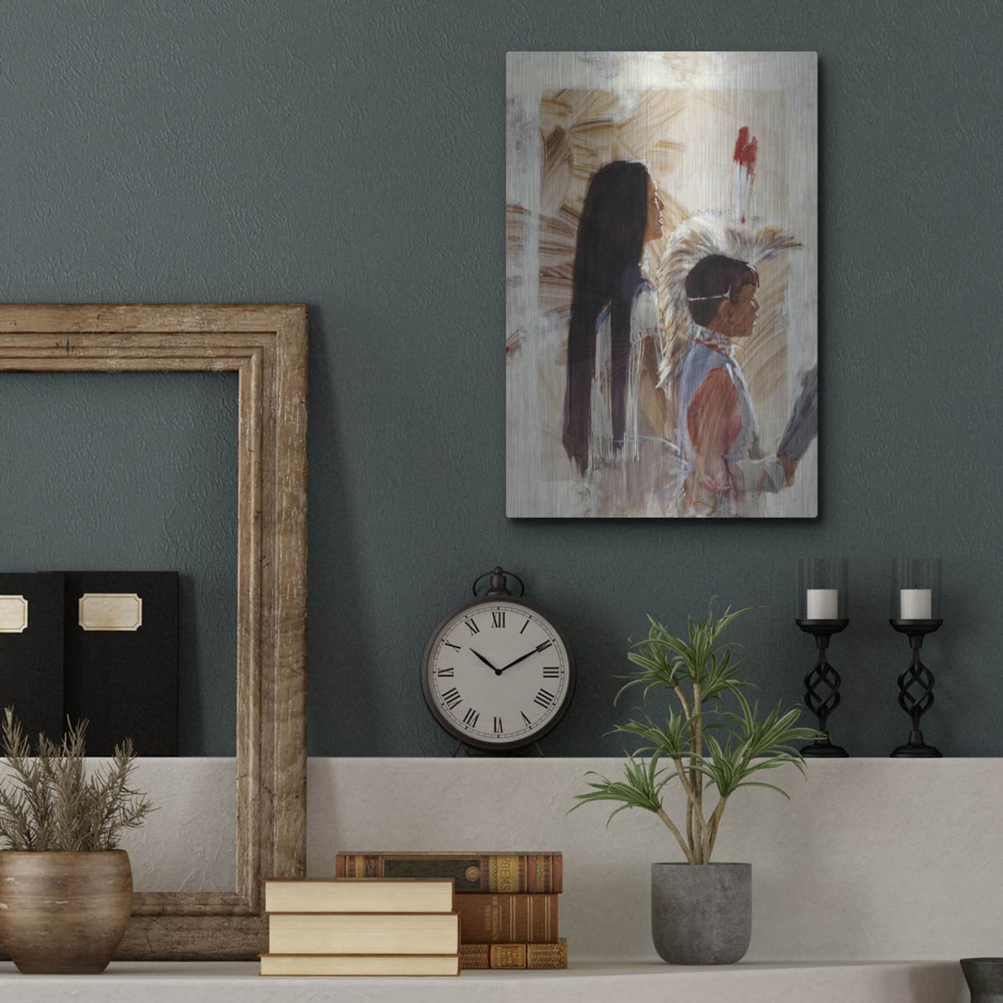 Luxe Metal Art 'At Papago' by J. E. Knauf, Metal Wall Art,12x16