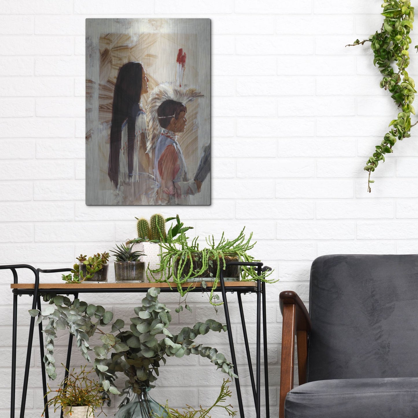 Luxe Metal Art 'At Papago' by J. E. Knauf, Metal Wall Art,12x16