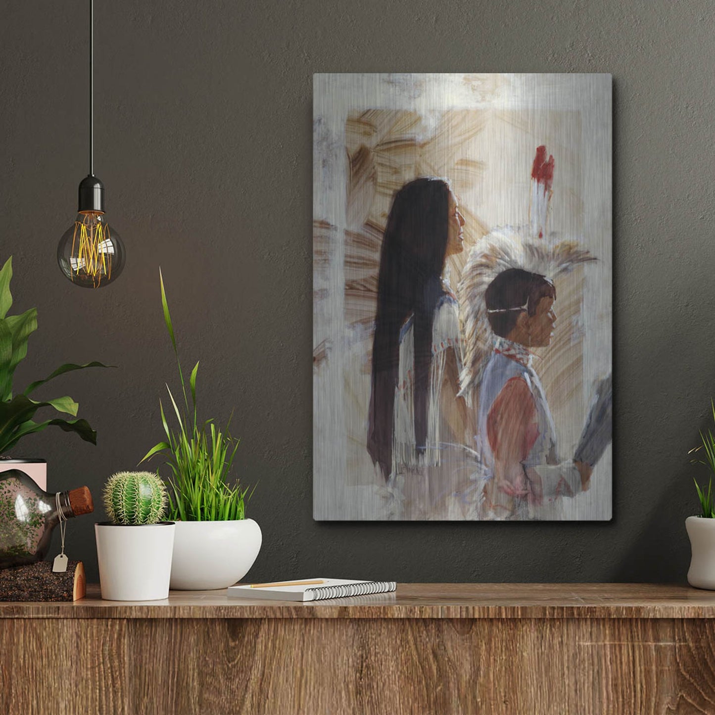 Luxe Metal Art 'At Papago' by J. E. Knauf, Metal Wall Art,12x16