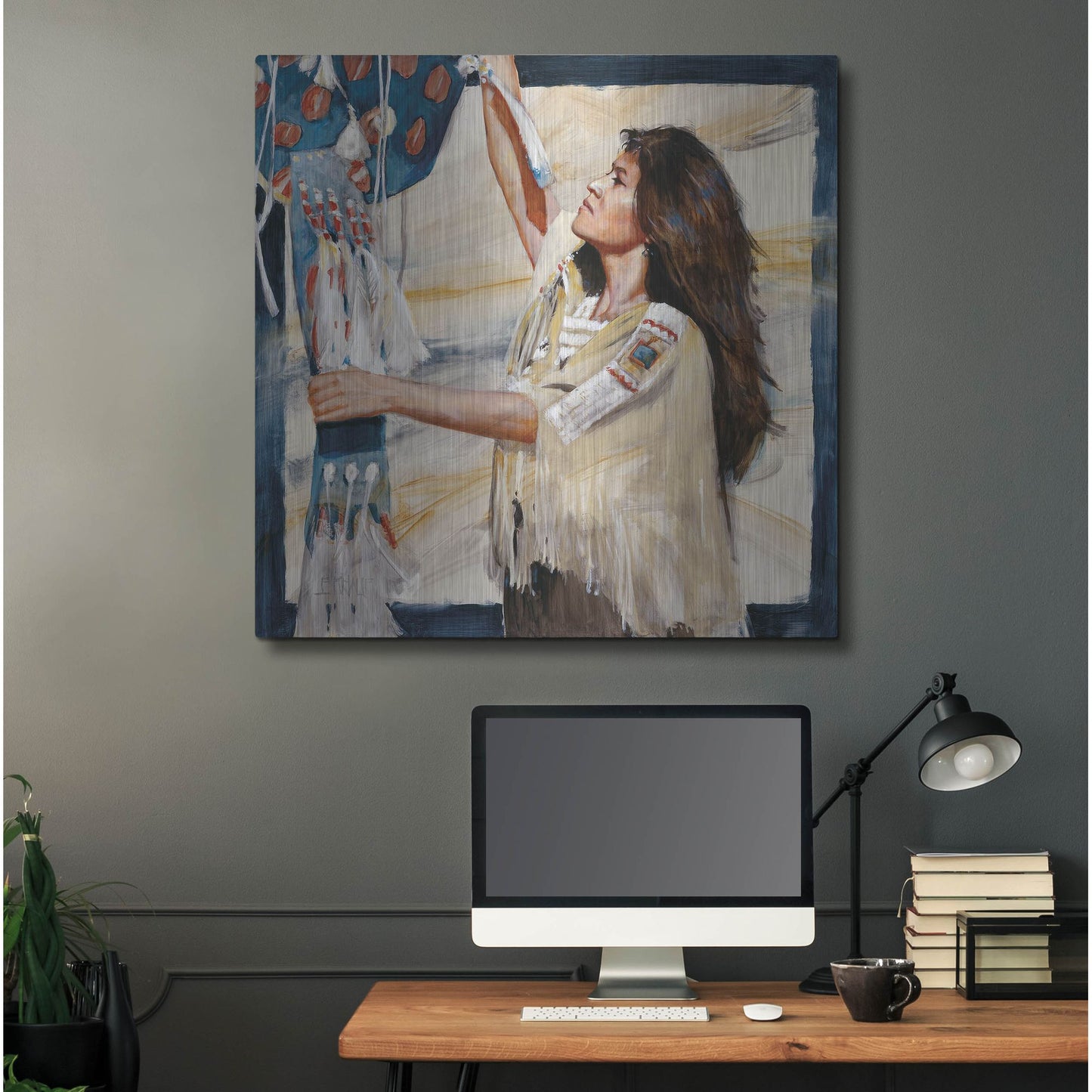 Luxe Metal Art 'At Work 2' by J. E. Knauf, Metal Wall Art,36x36