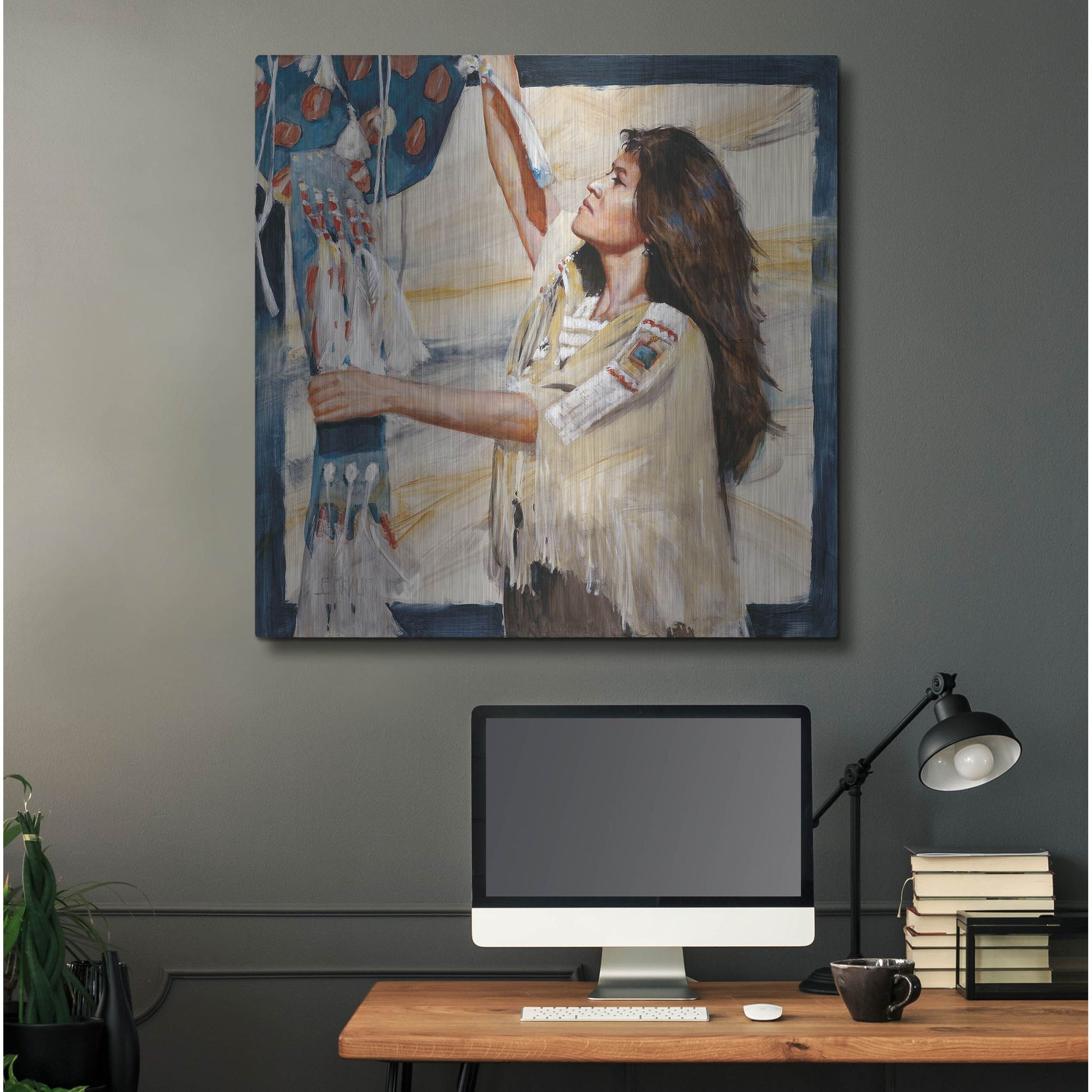 Luxe Metal Art 'At Work 2' by J. E. Knauf, Metal Wall Art,36x36