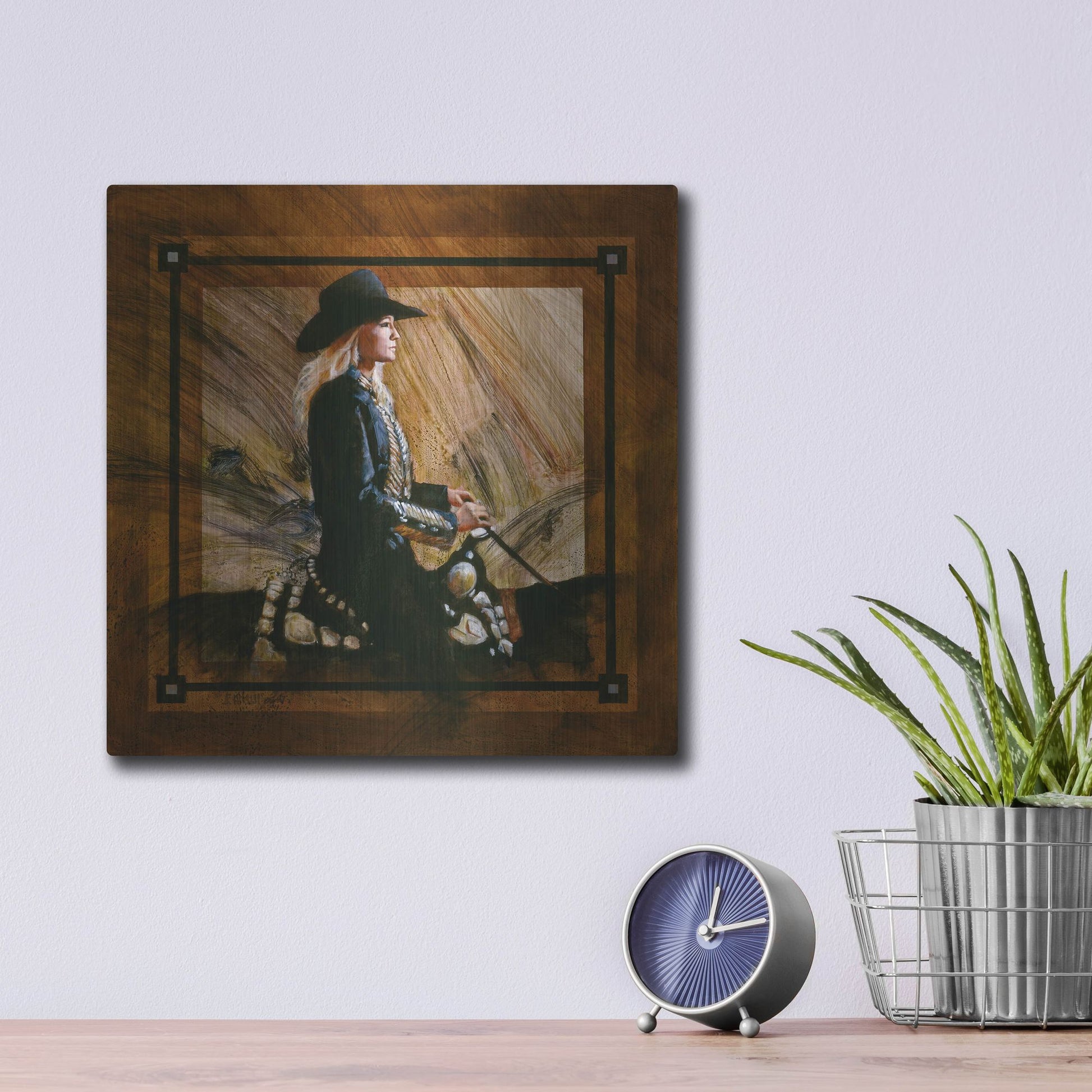 Luxe Metal Art 'Arrival II' by J. E. Knauf, Metal Wall Art,12x12