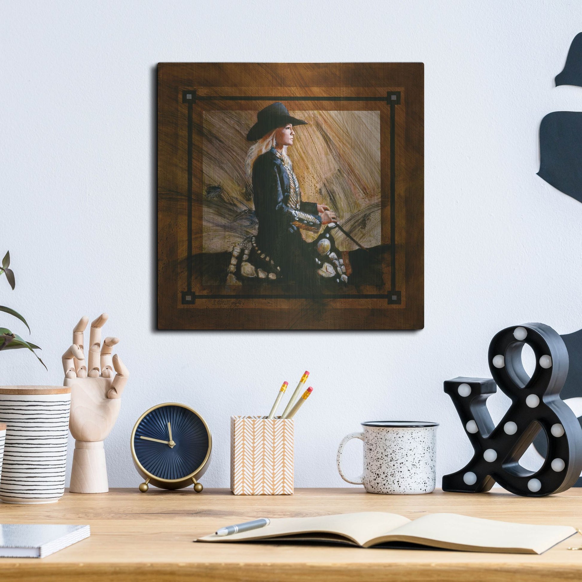 Luxe Metal Art 'Arrival II' by J. E. Knauf, Metal Wall Art,12x12