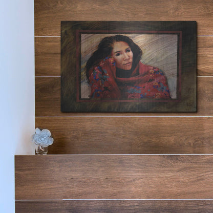 Luxe Metal Art 'Brocado' by J. E. Knauf, Metal Wall Art,16x12