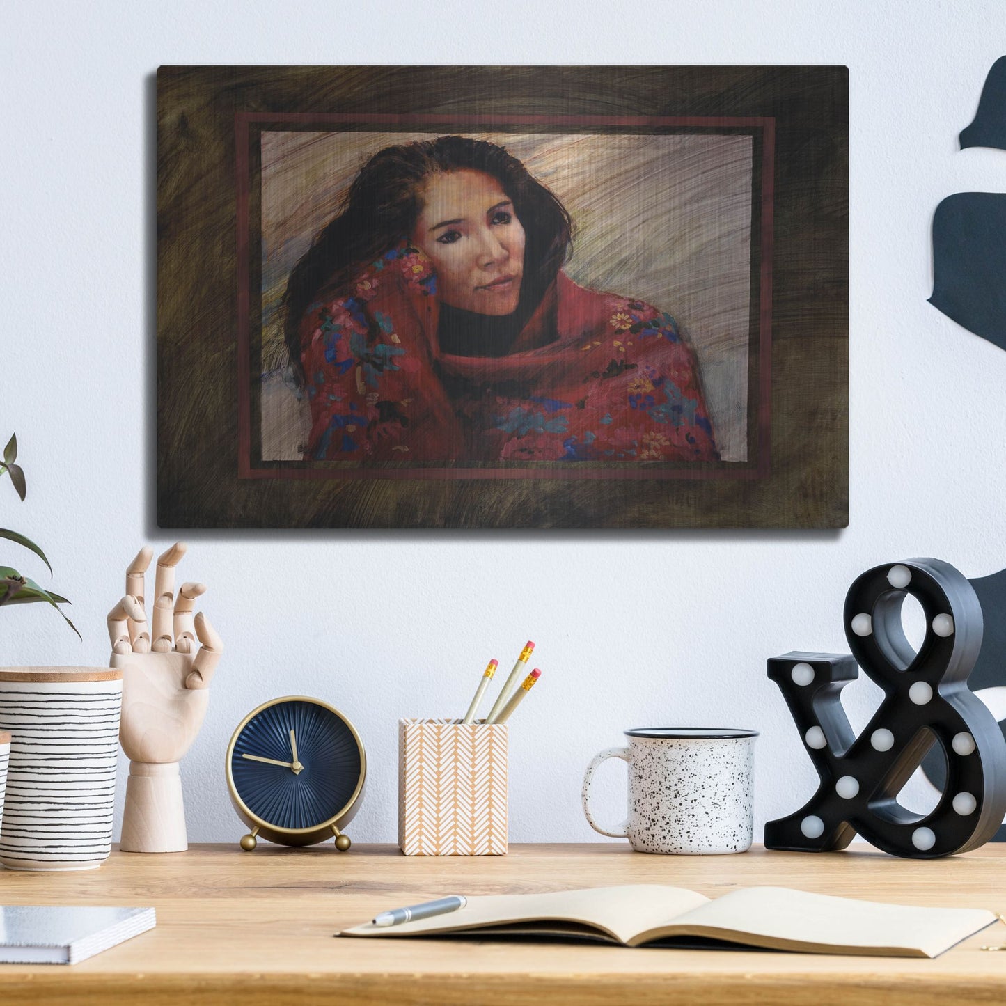 Luxe Metal Art 'Brocado' by J. E. Knauf, Metal Wall Art,16x12