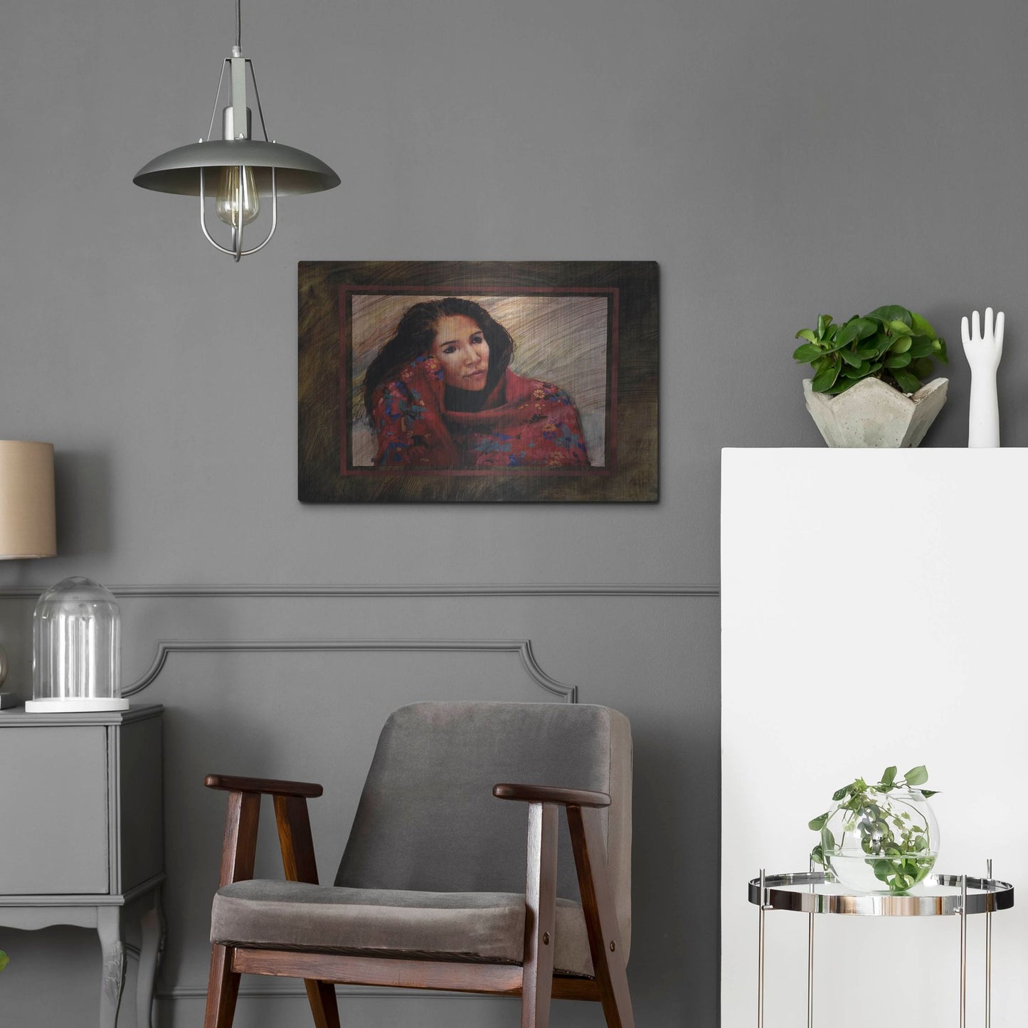 Luxe Metal Art 'Brocado' by J. E. Knauf, Metal Wall Art,24x16