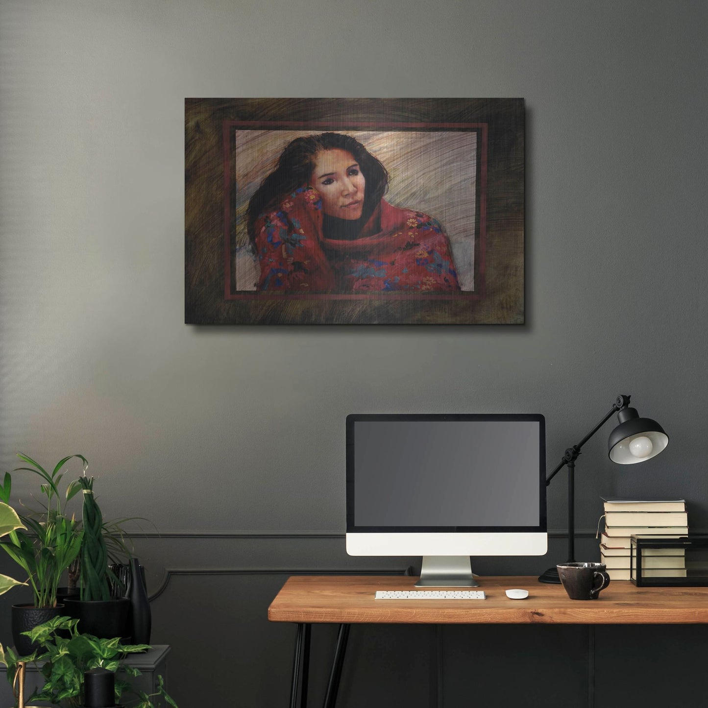 Luxe Metal Art 'Brocado' by J. E. Knauf, Metal Wall Art,36x24