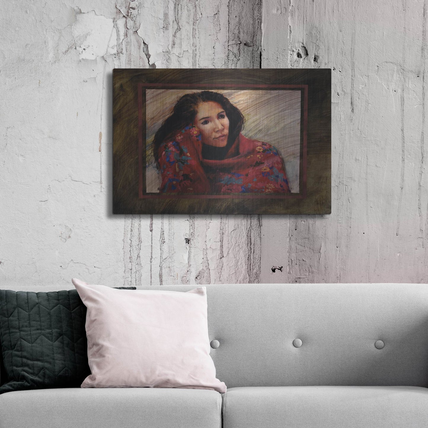 Luxe Metal Art 'Brocado' by J. E. Knauf, Metal Wall Art,36x24