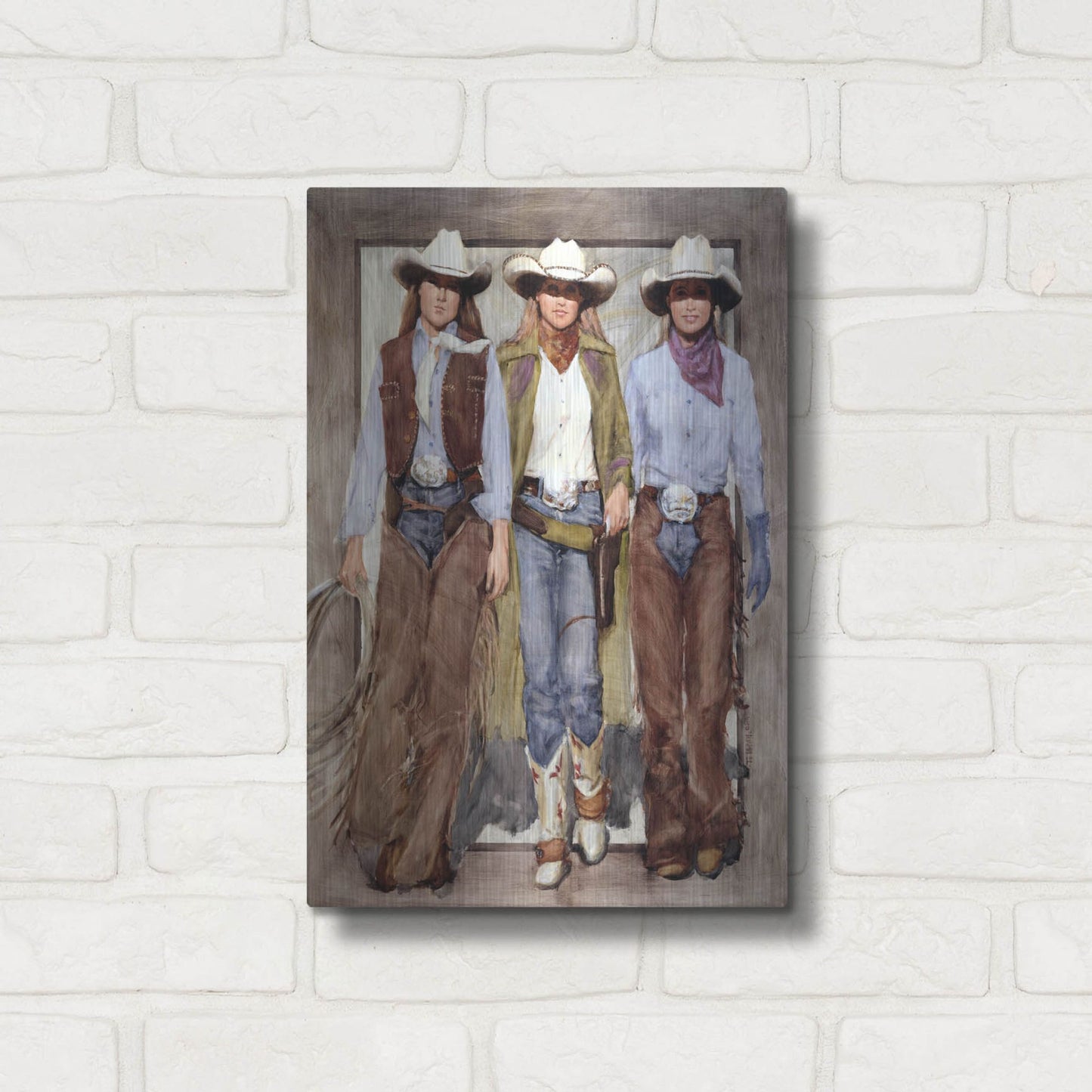 Luxe Metal Art 'Buckle Brigade' by J. E. Knauf, Metal Wall Art,12x16