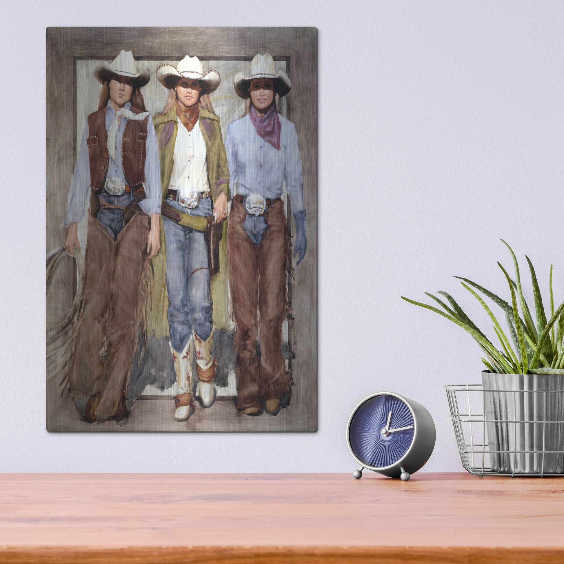 Luxe Metal Art 'Buckle Brigade' by J. E. Knauf, Metal Wall Art,12x16