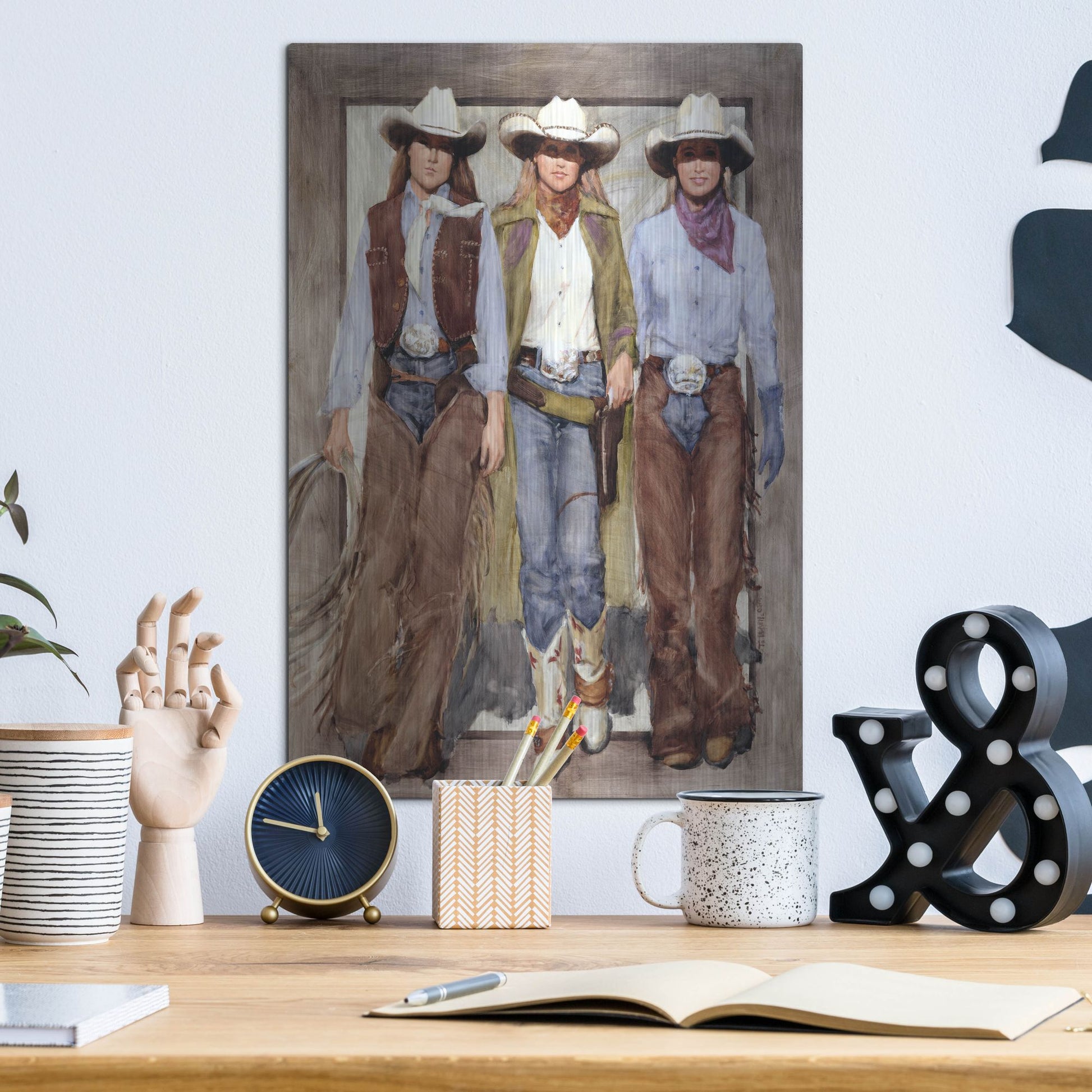 Luxe Metal Art 'Buckle Brigade' by J. E. Knauf, Metal Wall Art,12x16
