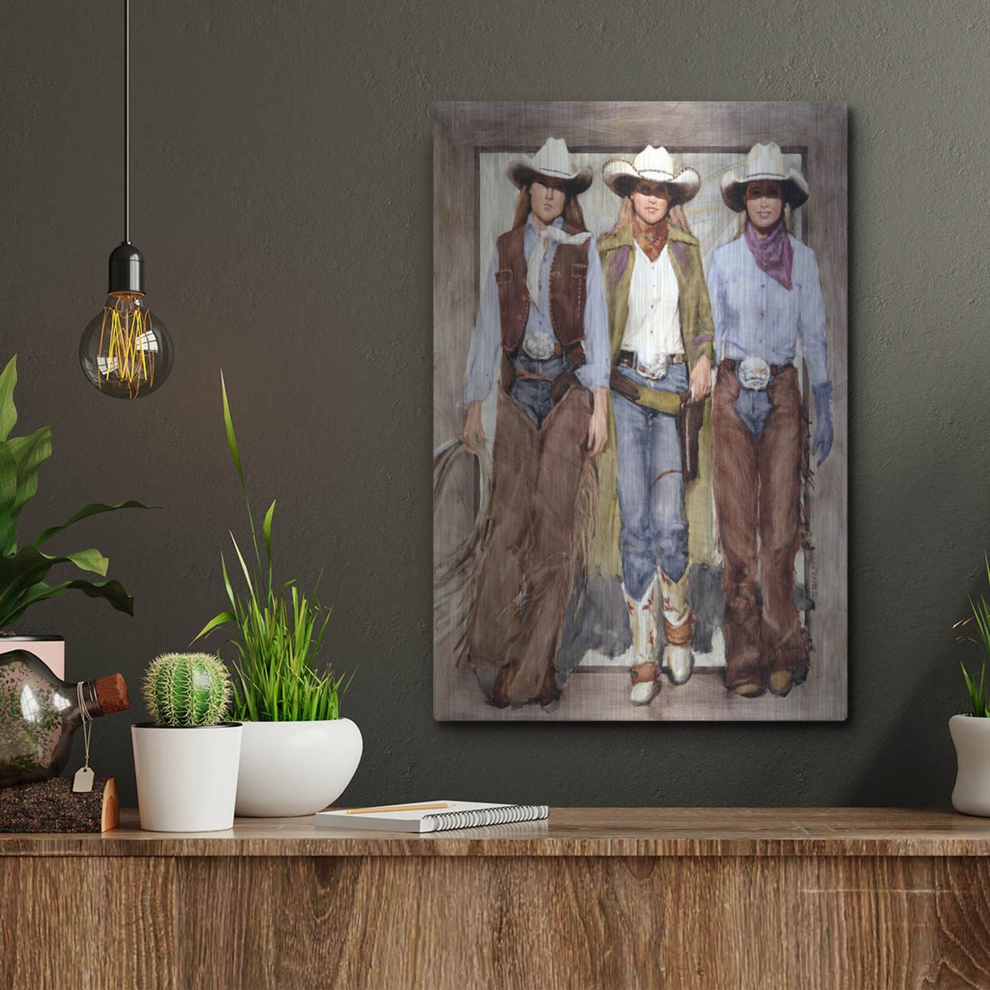 Luxe Metal Art 'Buckle Brigade' by J. E. Knauf, Metal Wall Art,12x16