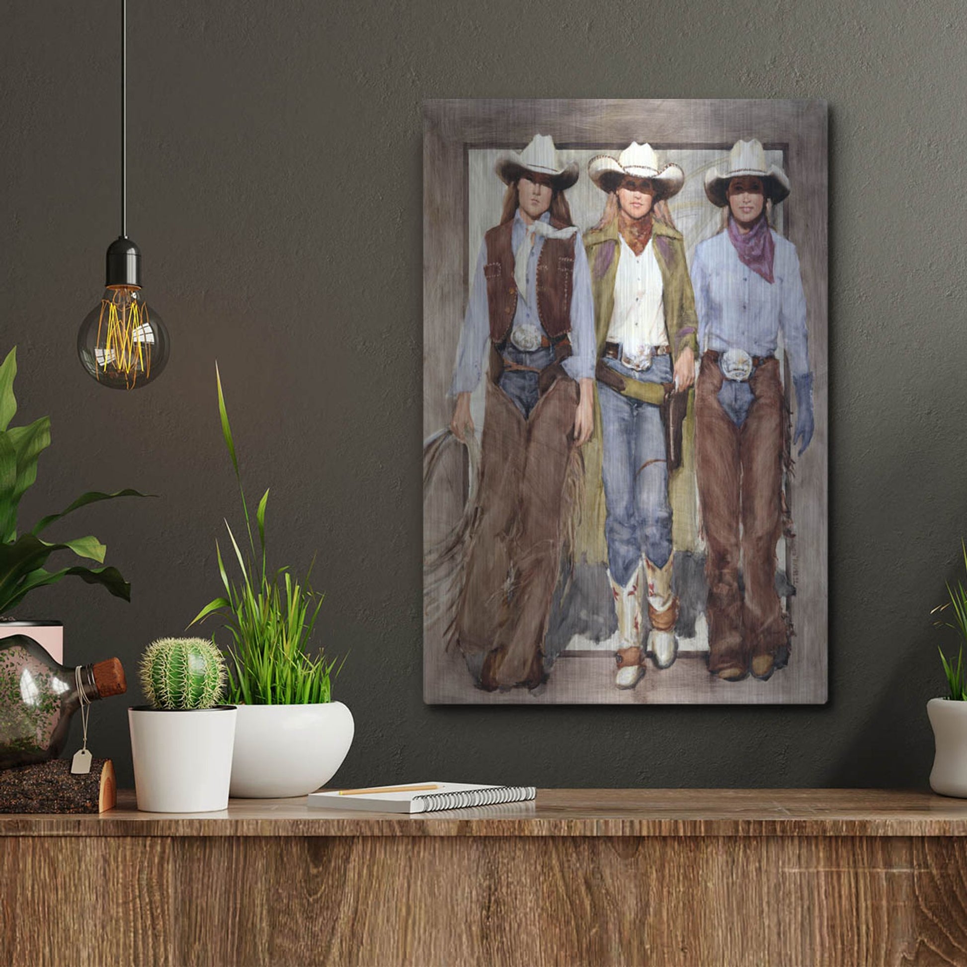 Luxe Metal Art 'Buckle Brigade' by J. E. Knauf, Metal Wall Art,12x16