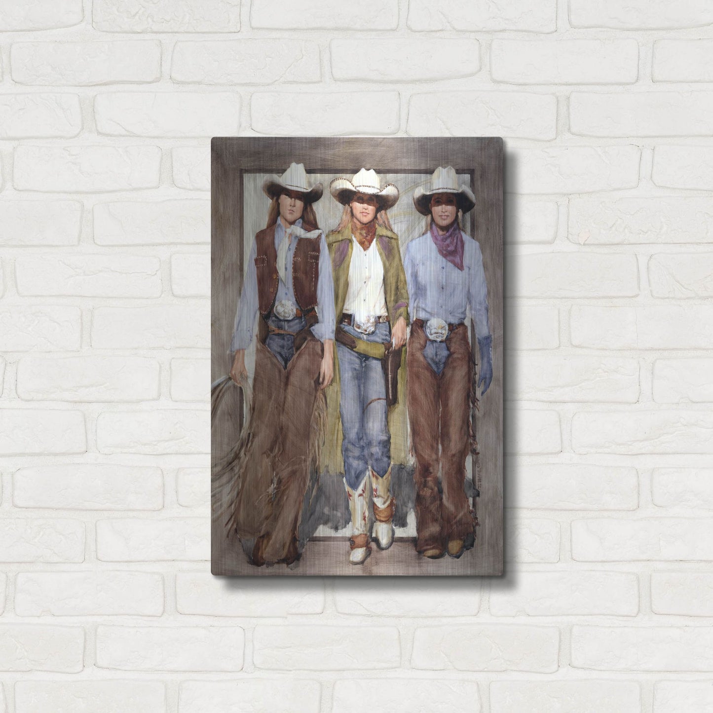 Luxe Metal Art 'Buckle Brigade' by J. E. Knauf, Metal Wall Art,16x24
