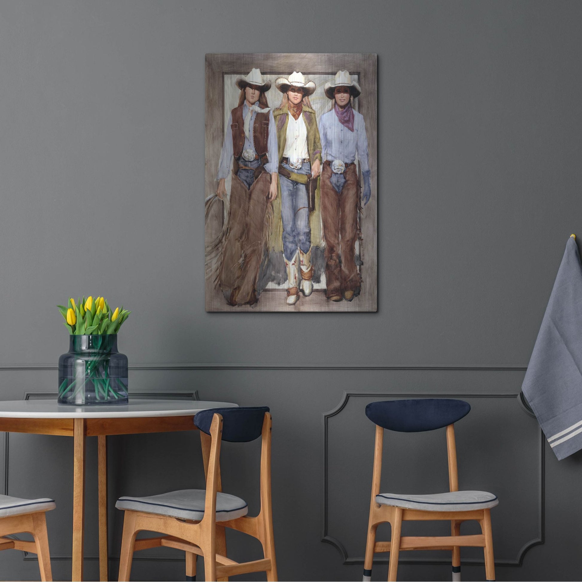 Luxe Metal Art 'Buckle Brigade' by J. E. Knauf, Metal Wall Art,24x36