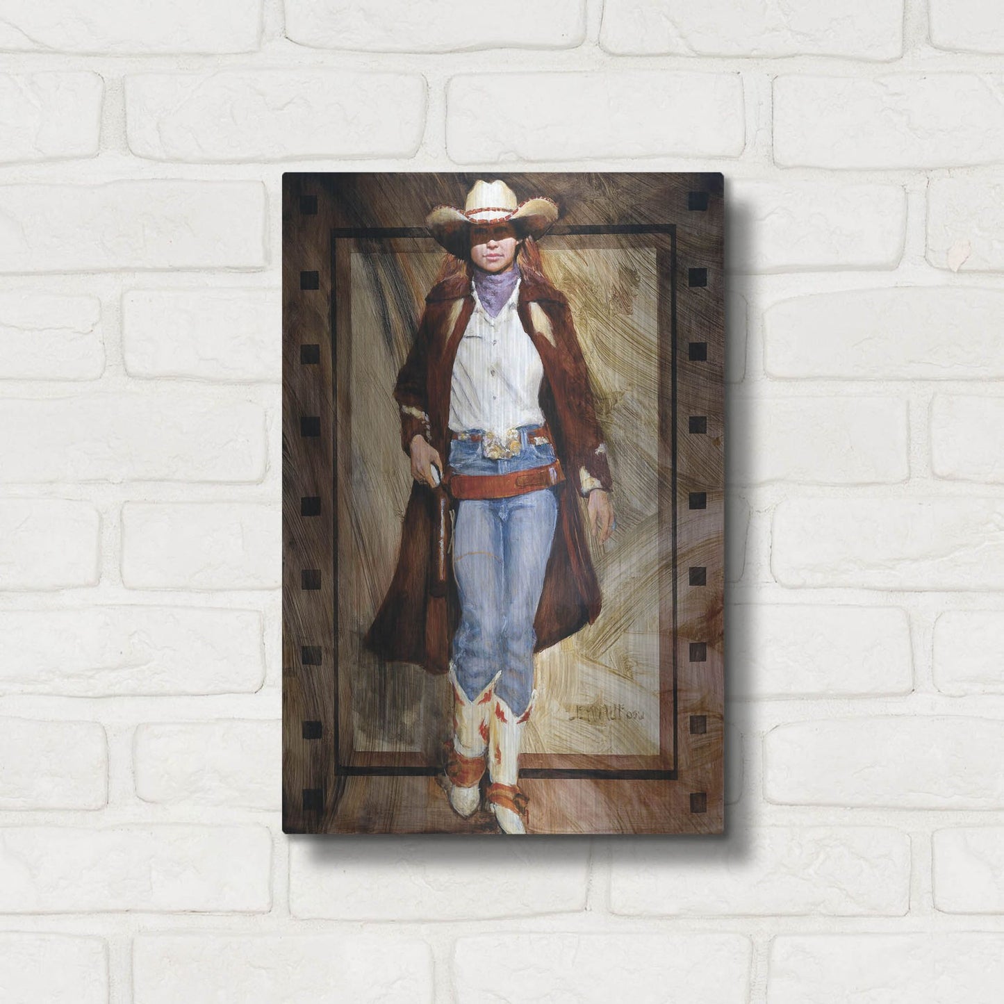 Luxe Metal Art 'Buckled Up' by J. E. Knauf, Metal Wall Art,12x16