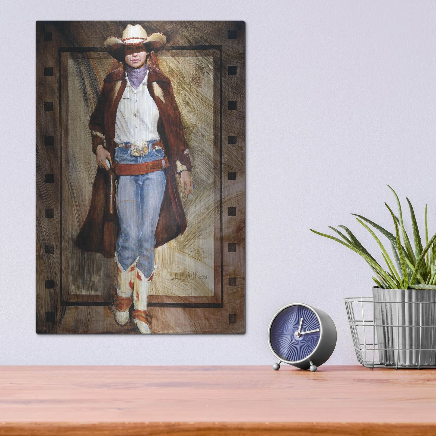 Luxe Metal Art 'Buckled Up' by J. E. Knauf, Metal Wall Art,12x16